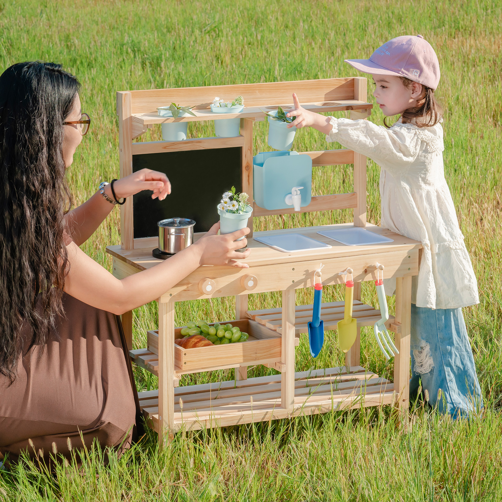 ROBUD Outdoor Wooden Mud Kitchen for Kids | Outdoor Childrens Play
