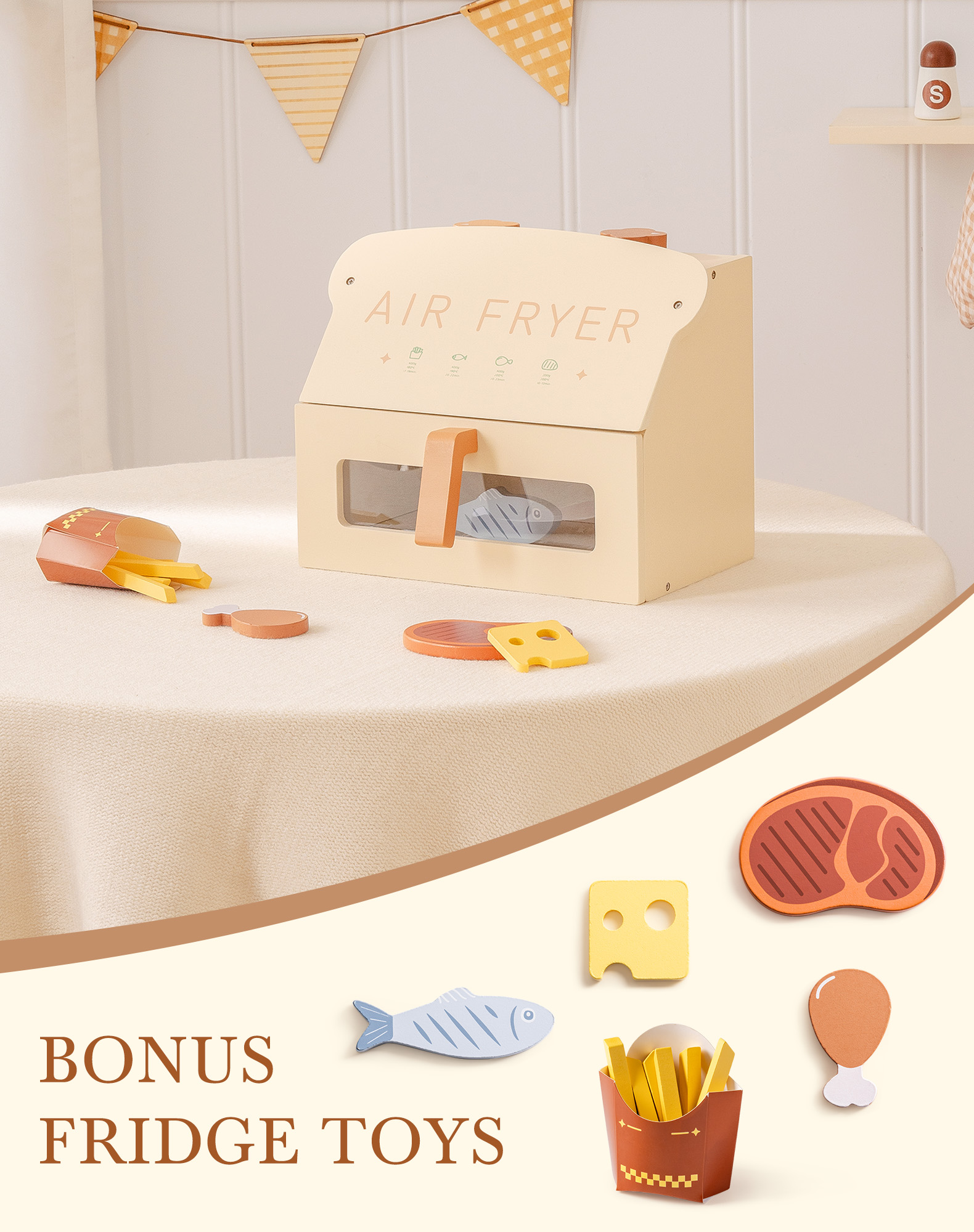 ROBUD Wooden Play Air Fayer Creamy