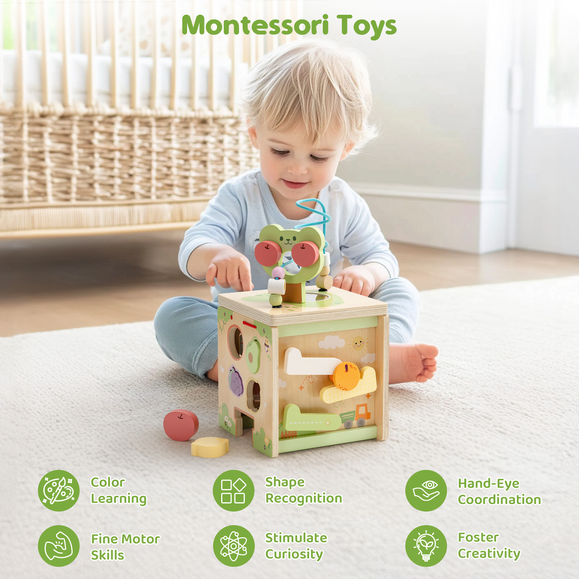 Cocomelon Toys Wooden Sensory Toddler Toys For Year Old,