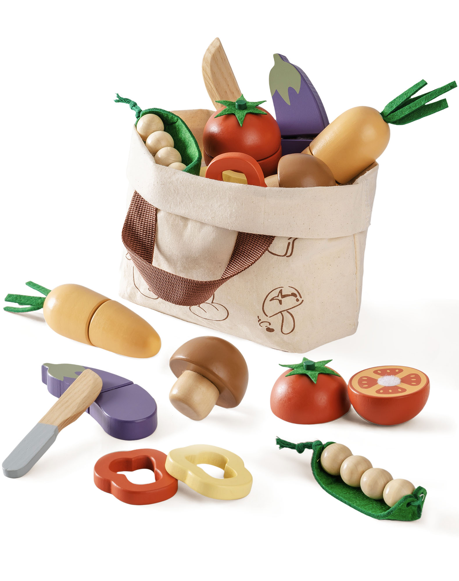 ROBUD Wooden Childs Play Food Set - Vegetables