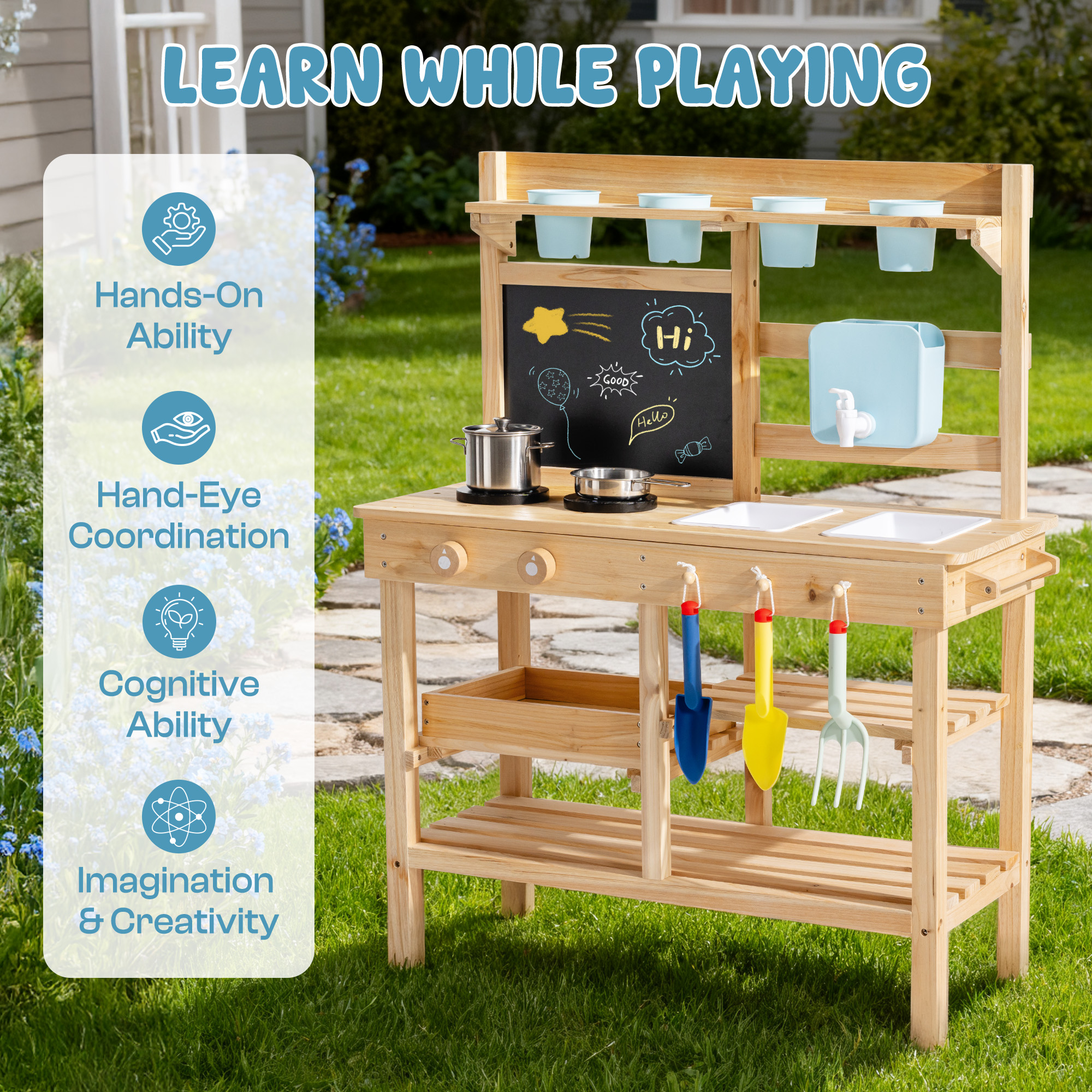 ROBUD Outdoor Garden Mud Kitchen for Kids