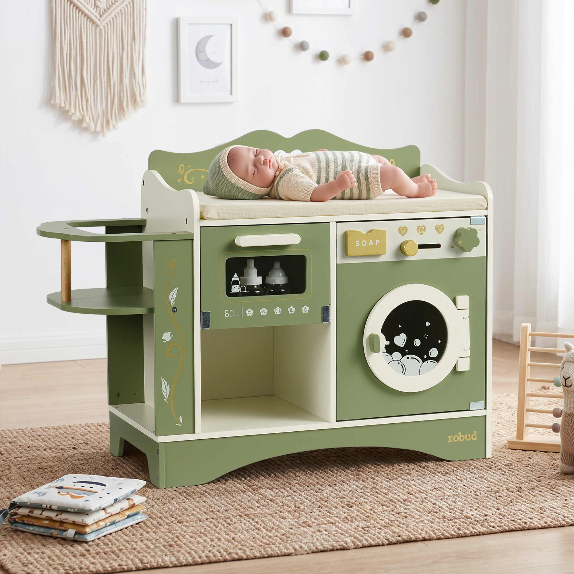 ROBUD 6-in-1 Baby Doll Changing Table - Green