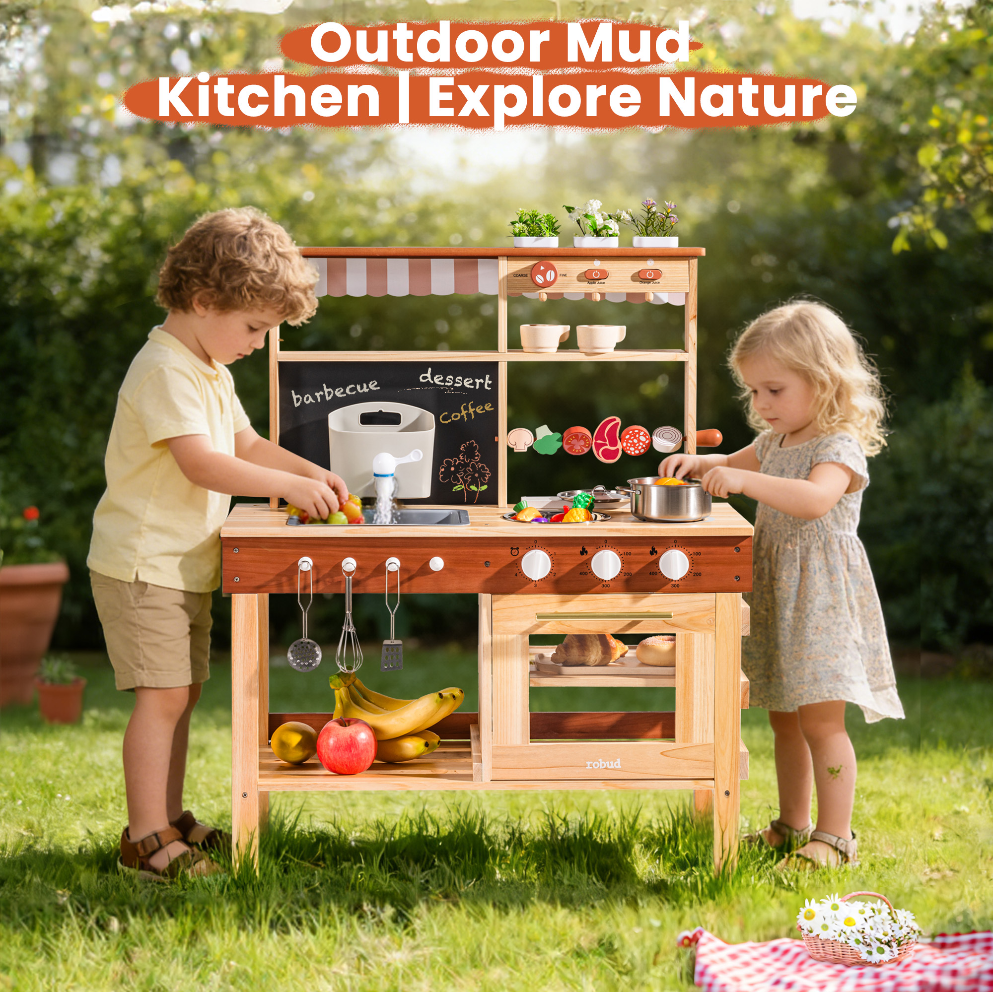ROBUD Mud Kitchen for Kids Outdoor