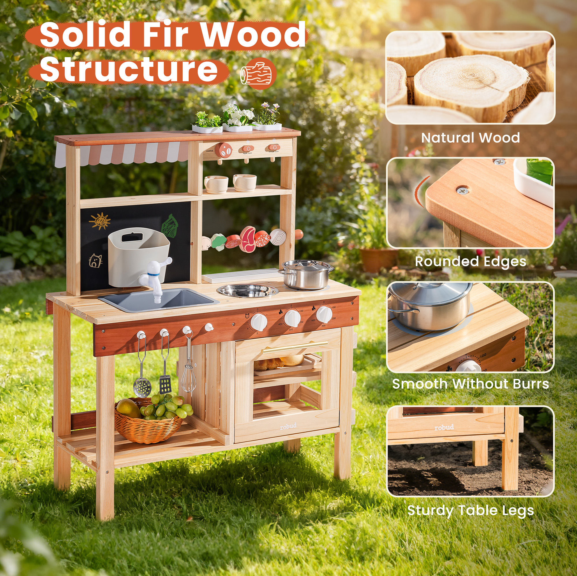 ROBUD Mud Kitchen for Kids Outdoor
