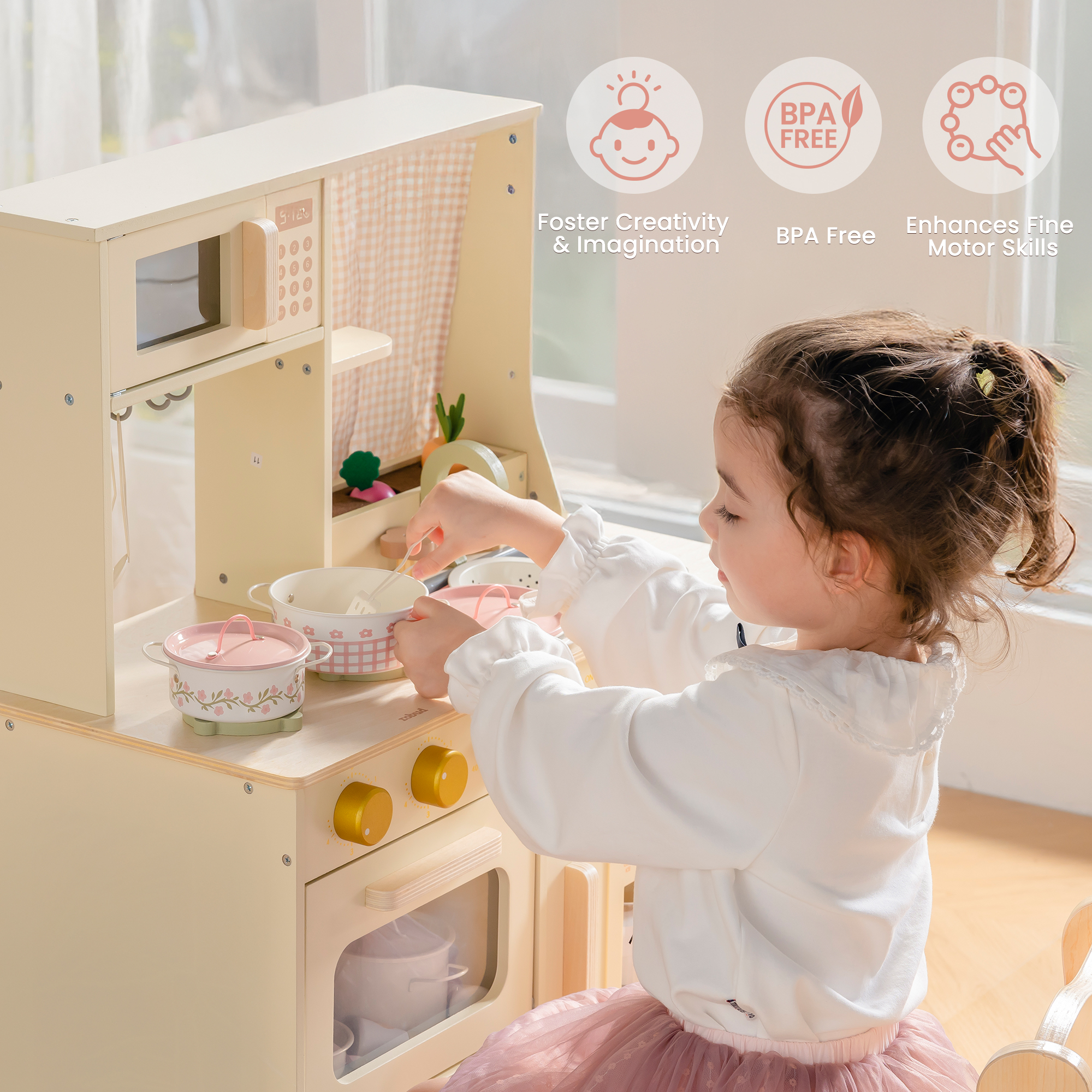 ROBUD Tinplate Pretend Cooking Utensils