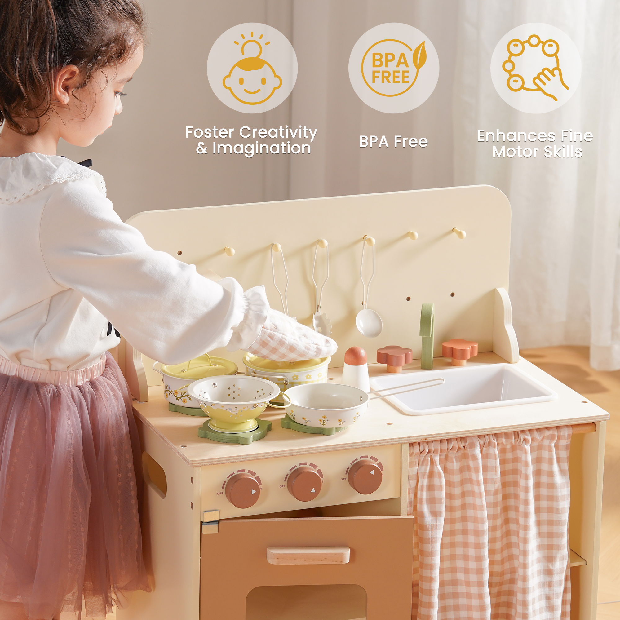 ROBUD Tinplate Pretend Cooking Utensils