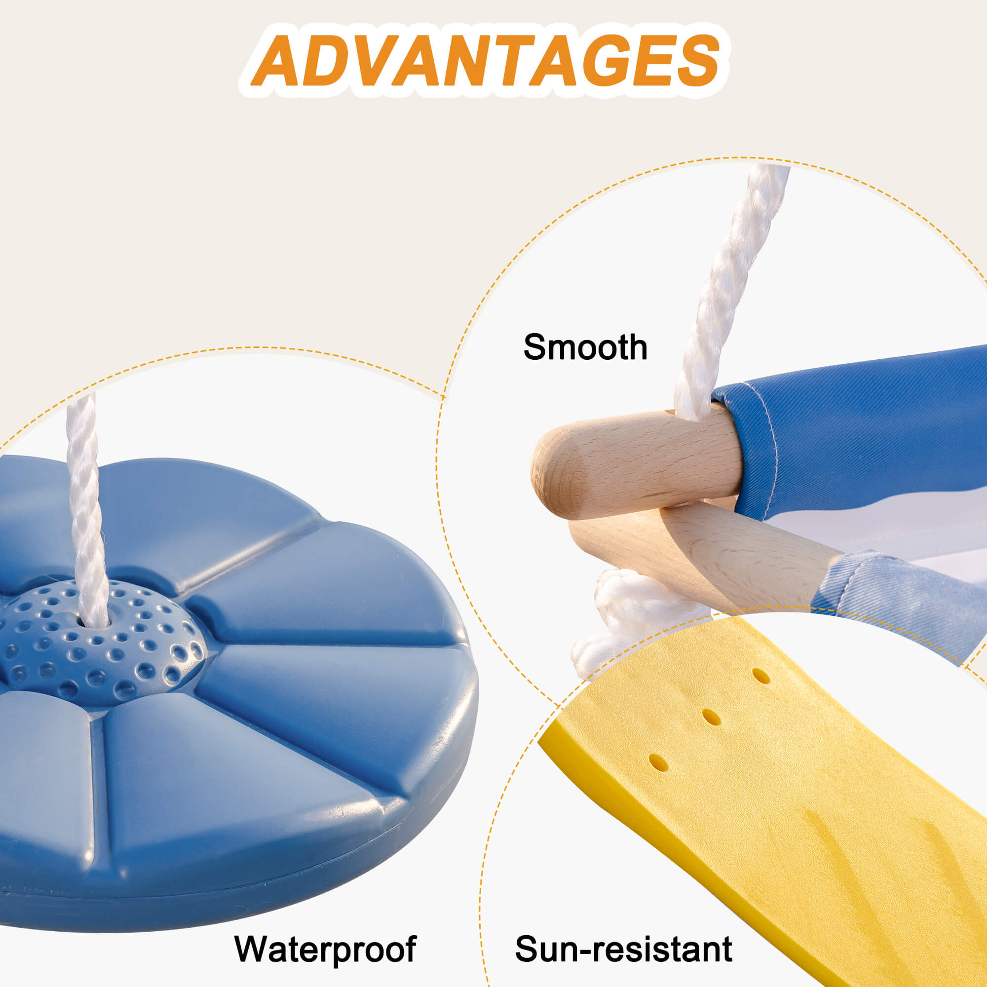 ROBUD Wooden Swing Set with Swings for Kids