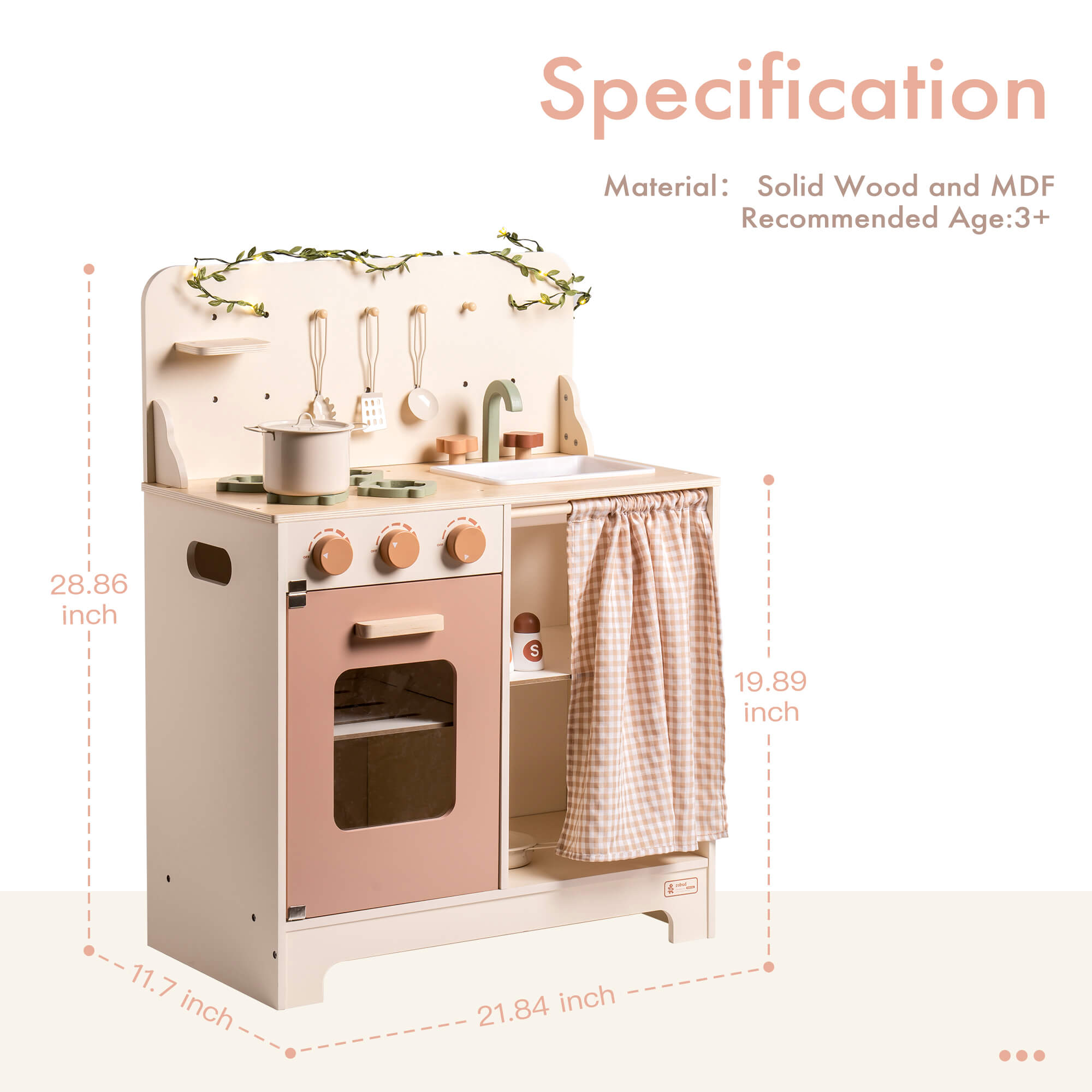 Solid wood play kitchen online