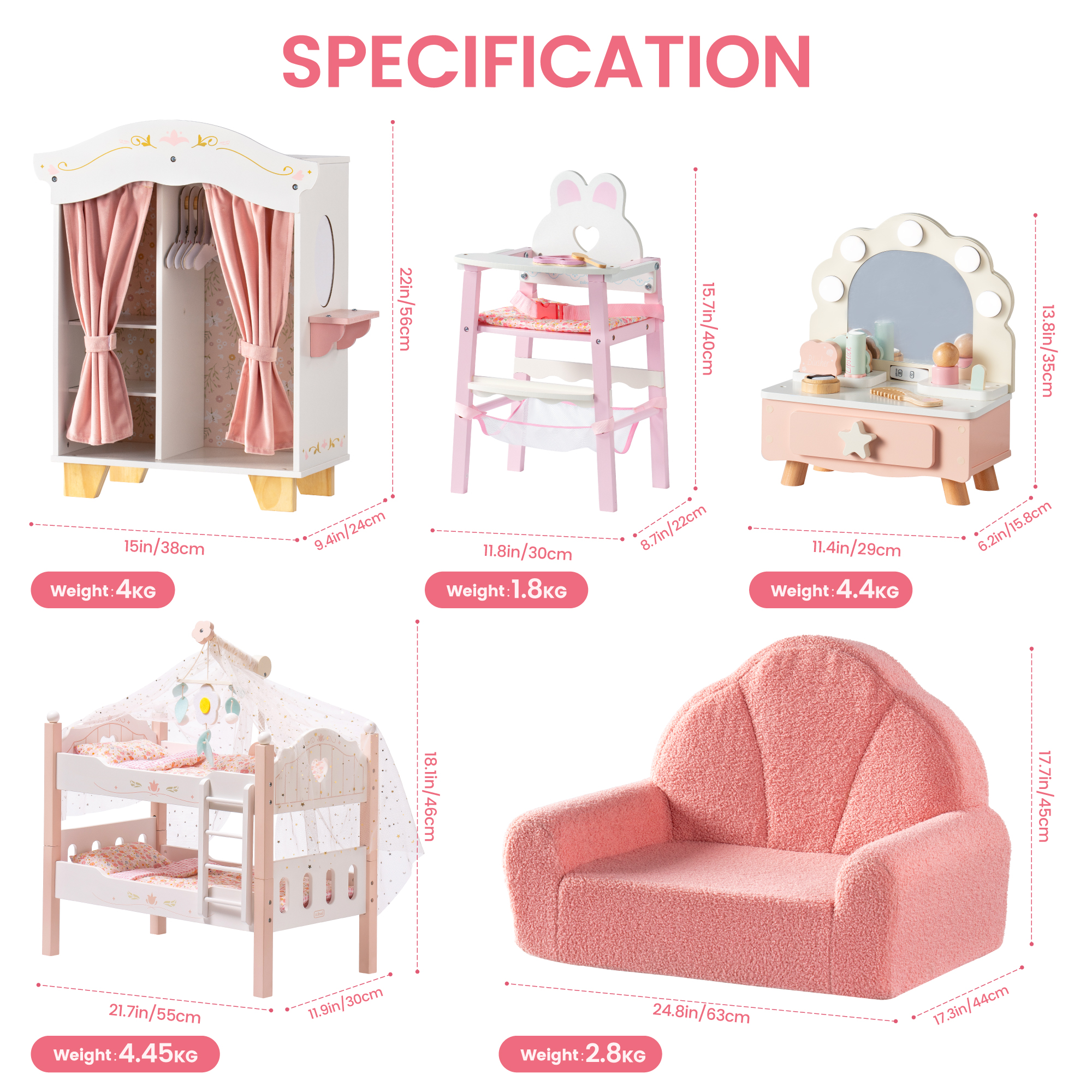 ROBUD Wooden Princess Toy House Series