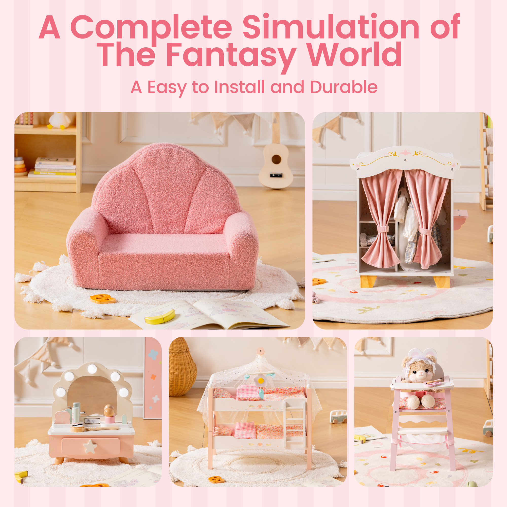 ROBUD Wooden Princess Toy House Series