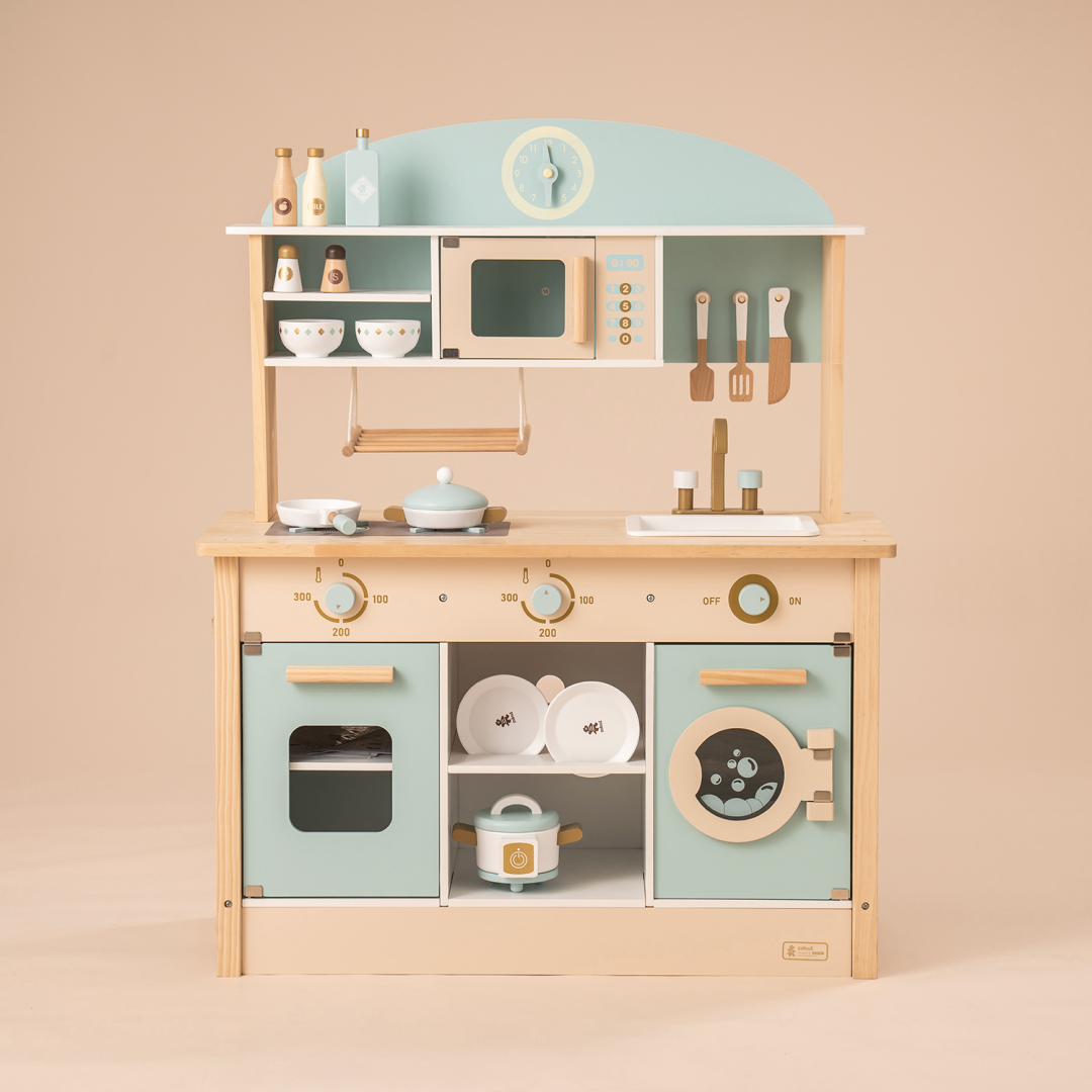 Kids Modern Play Kitchen Set Wooden | Childrens Play Kitchen Toys for ...