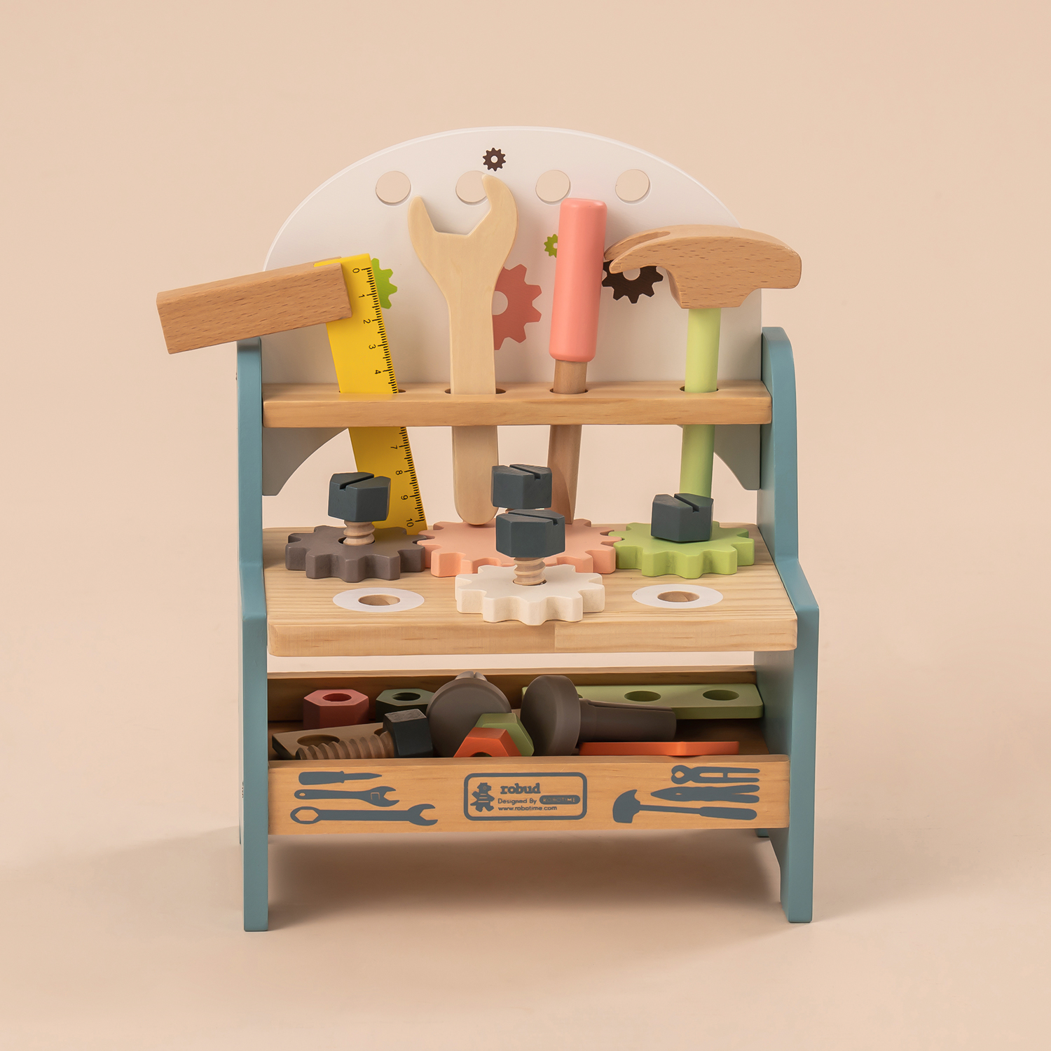 Aazon.co: ROBUD Wooden Play Tool Workbench Set For Kids Toddlers