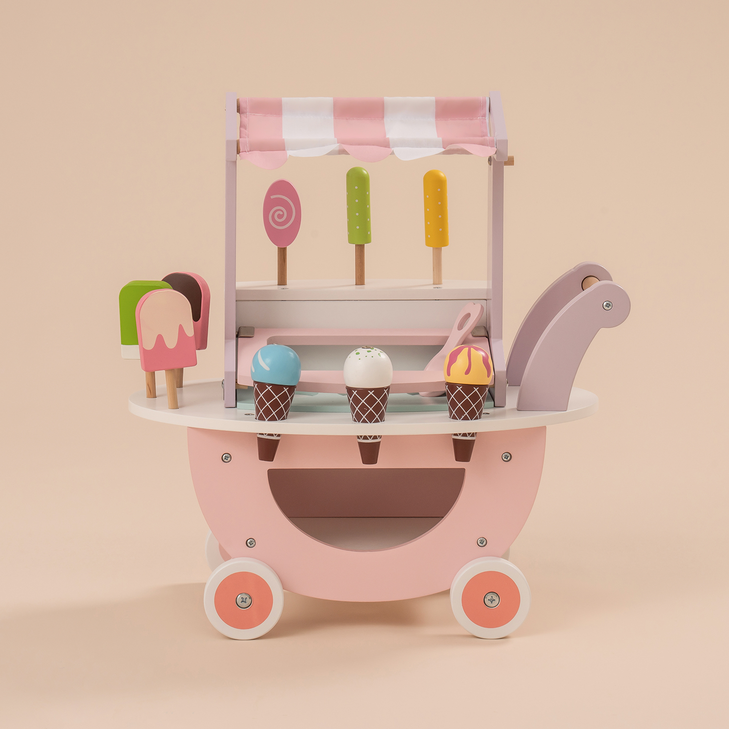 ROBUD Wooden Ice Cream Cart Toys for Kids WG184