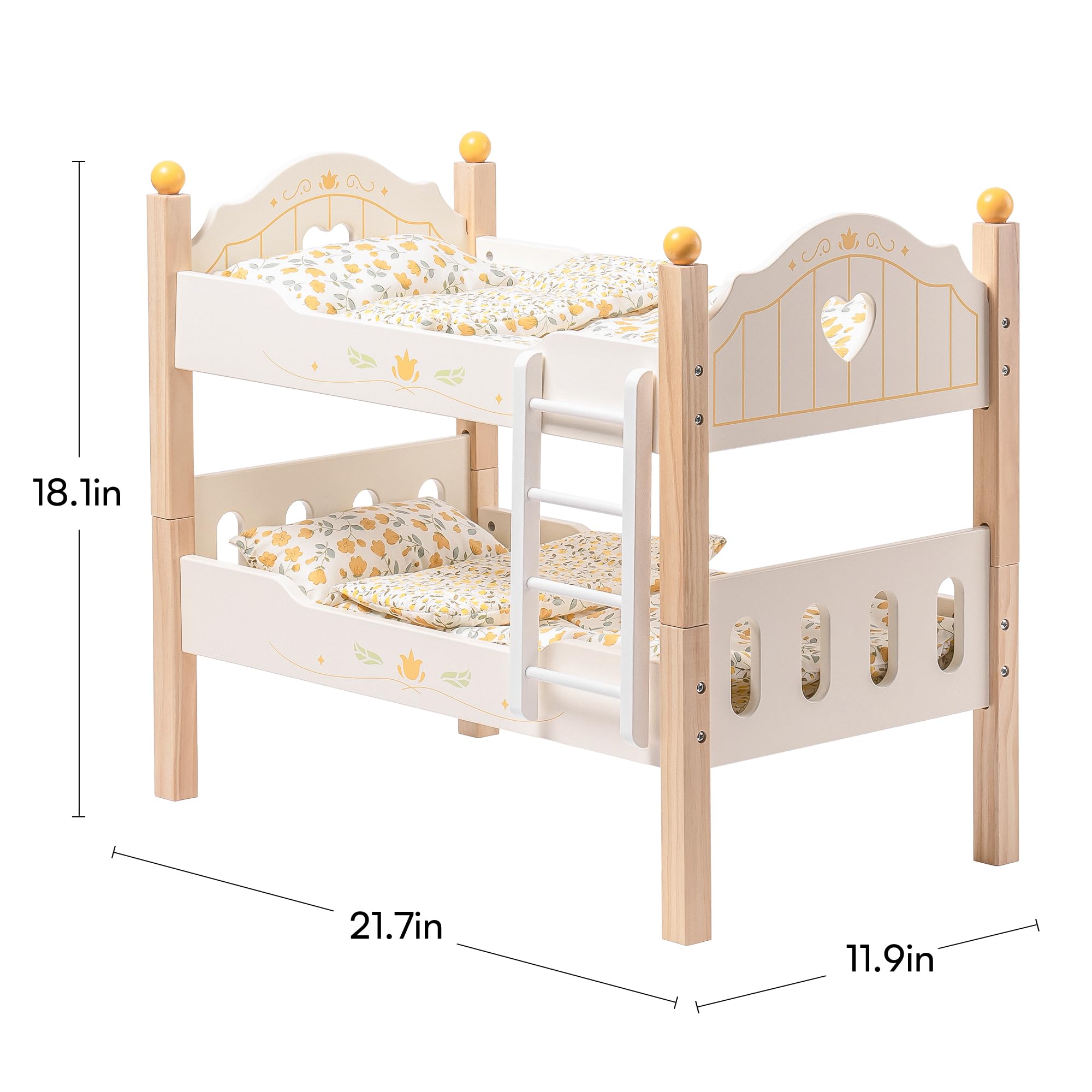 ROBUD Wooden Baby Doll Bed