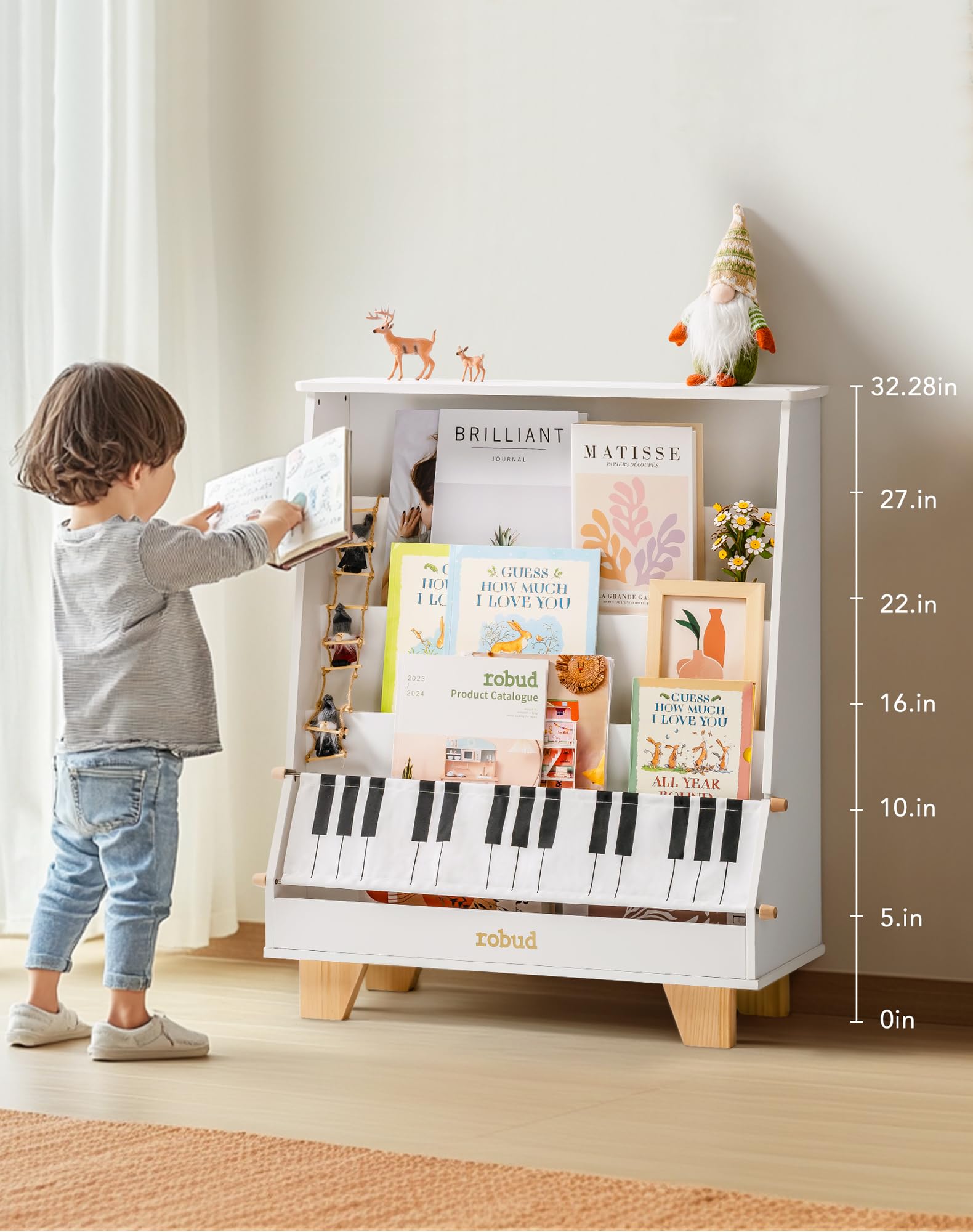 ROBUD Wooden Kids Bookshelf - Piano