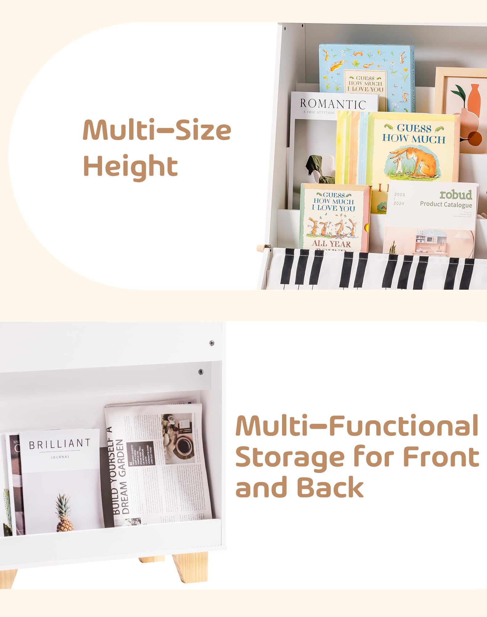 ROBUD Wooden Kids Bookshelf - Piano