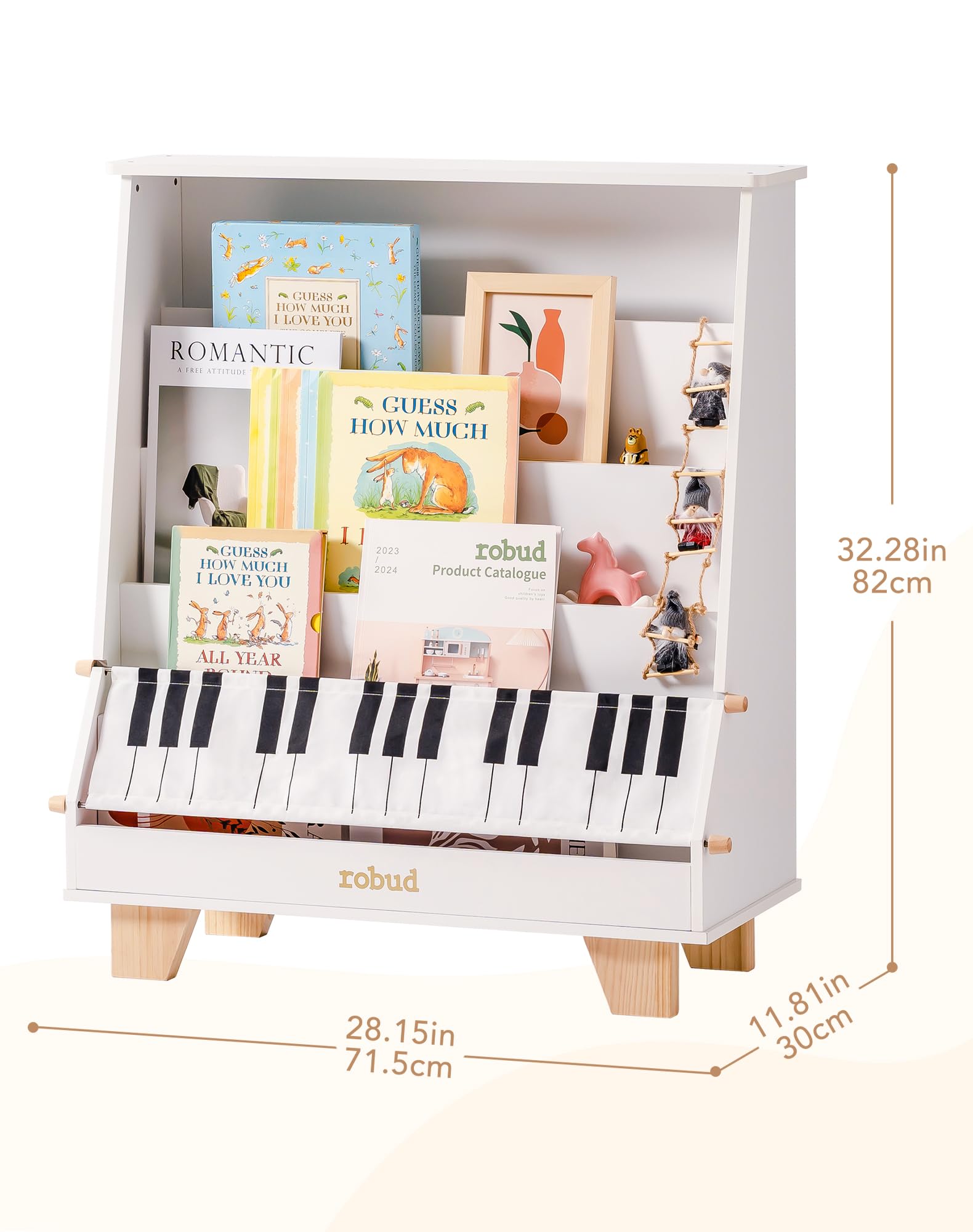 ROBUD Wooden Kids Bookshelf - Piano
