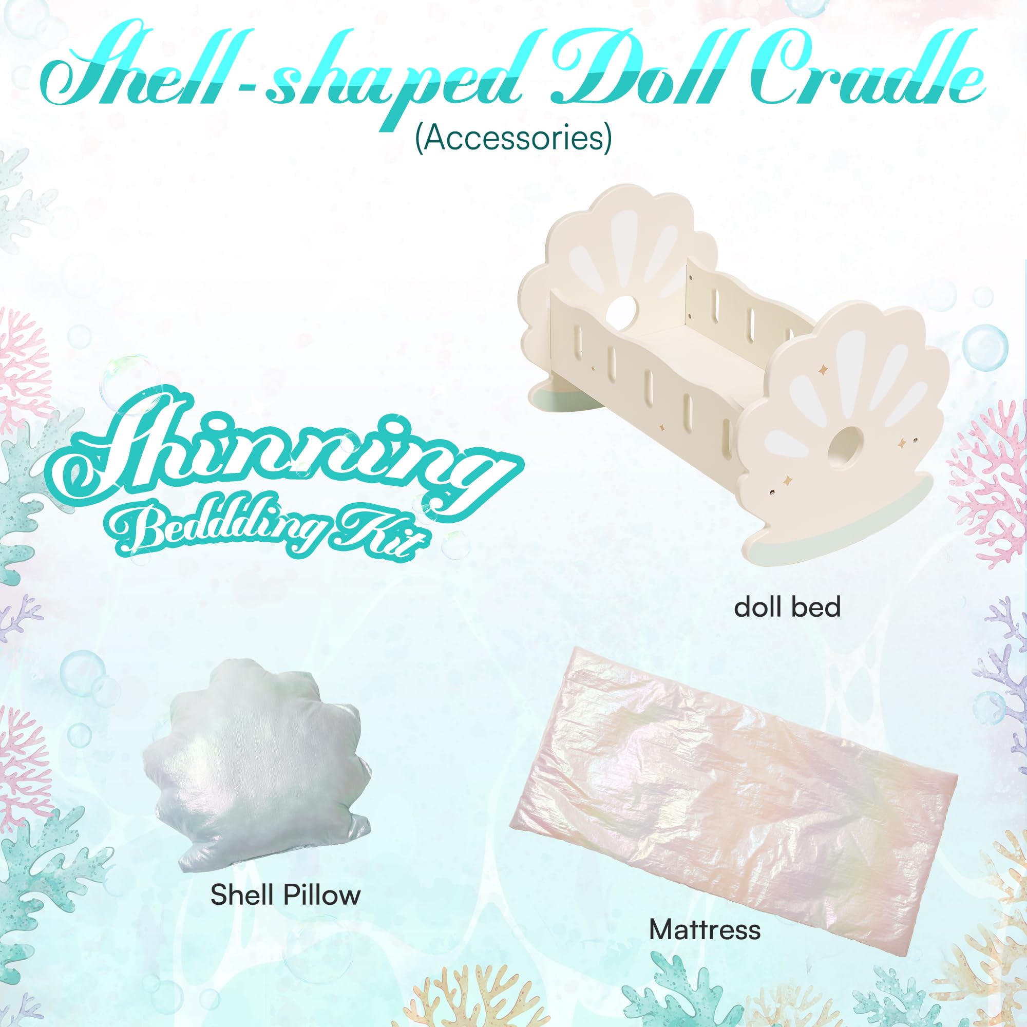 ROBUD Wooden Baby Doll Crib