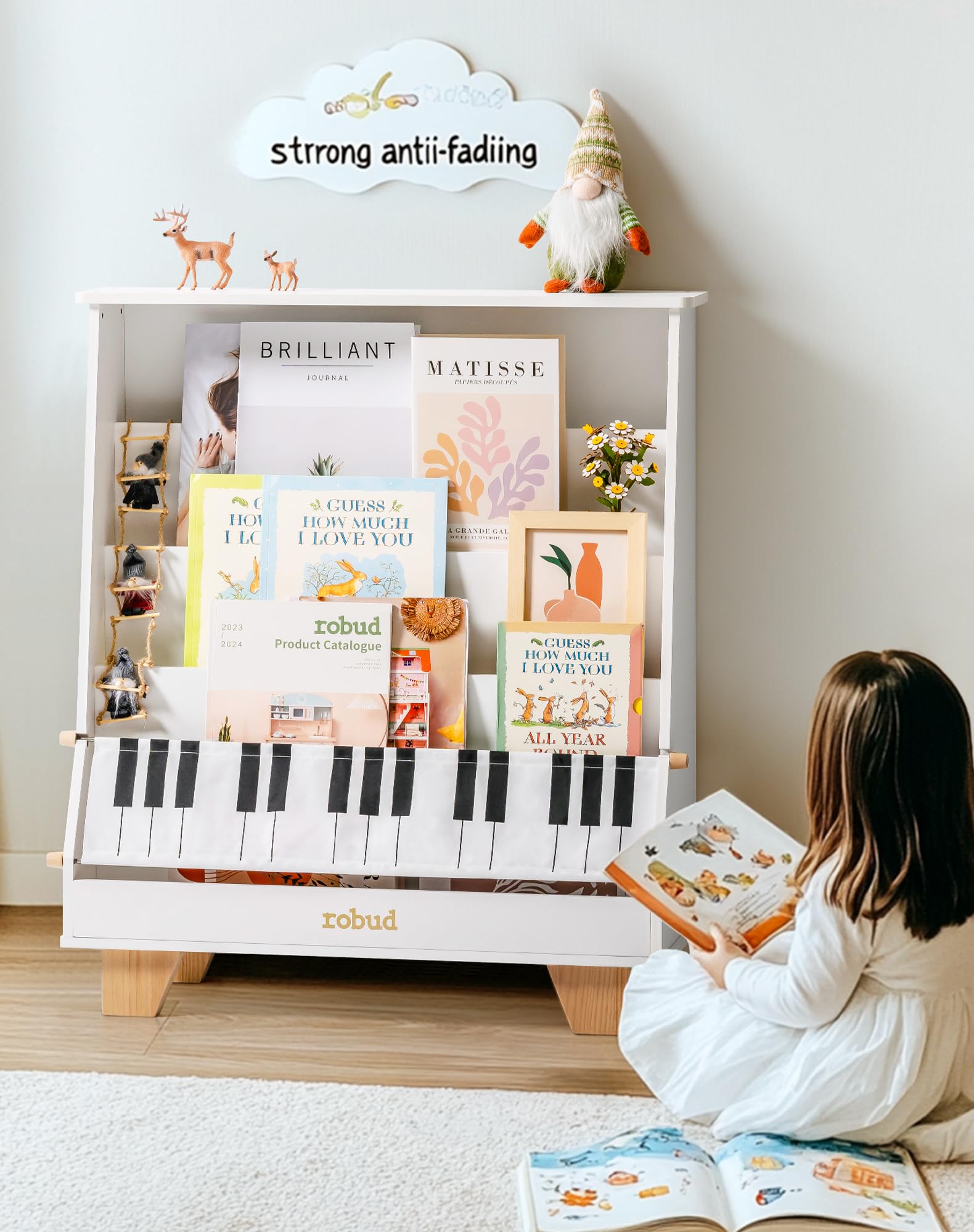 ROBUD Wooden Kids Bookshelf - Piano
