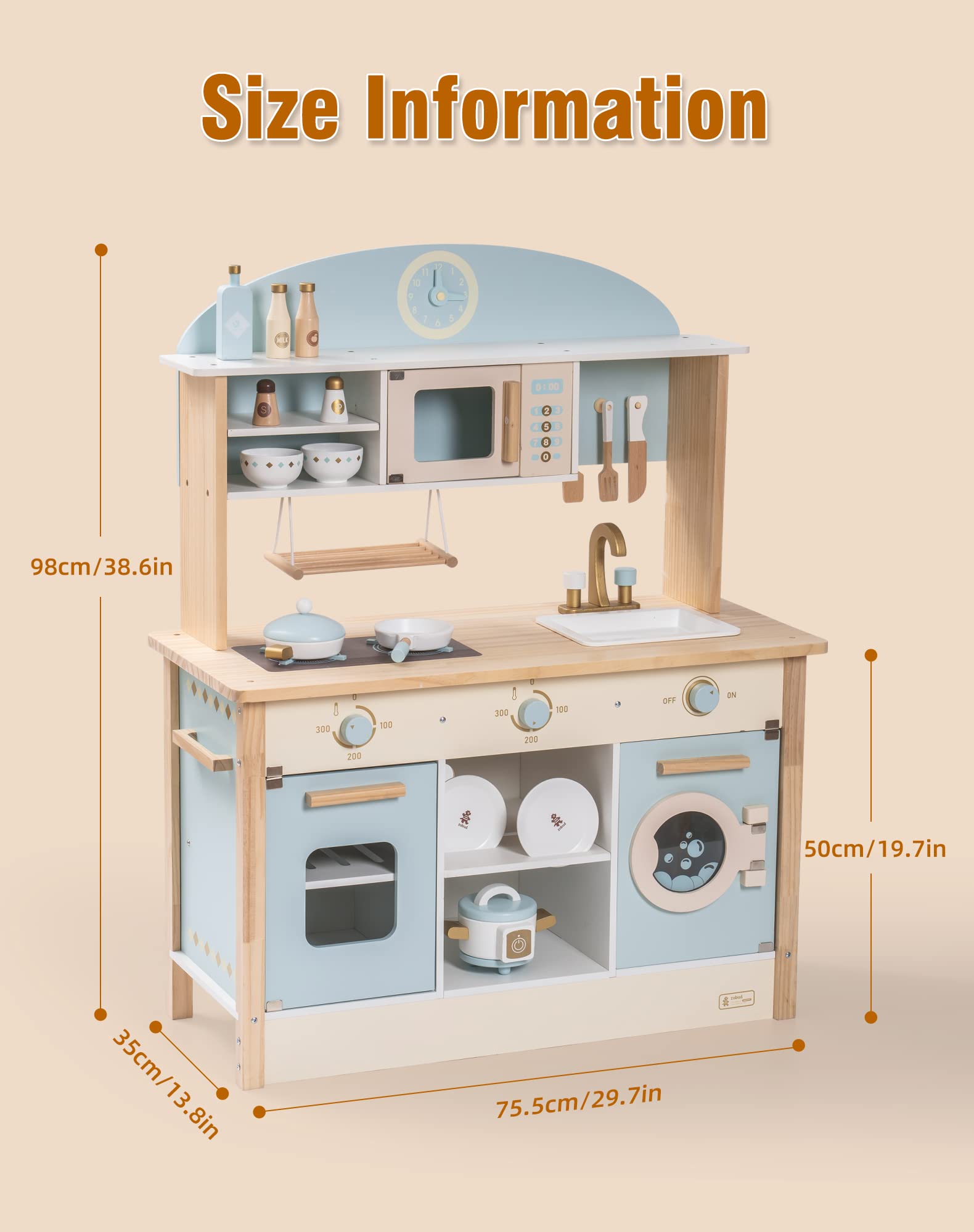 ROBUD Wooden Kids Play Kitchen Set - Dream