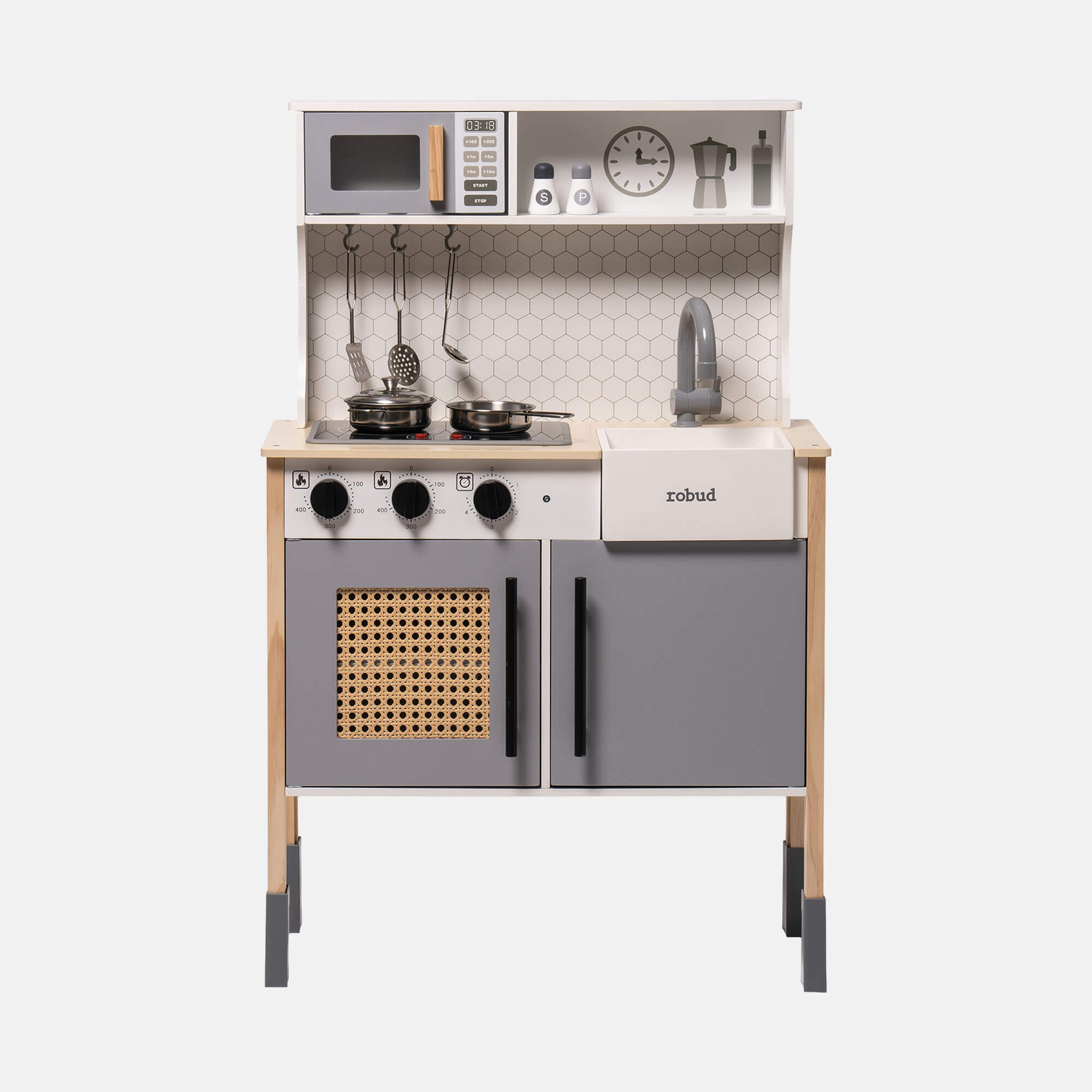 ROBUD Wooden Kids Play Kitchen Set - Vintage Pretend