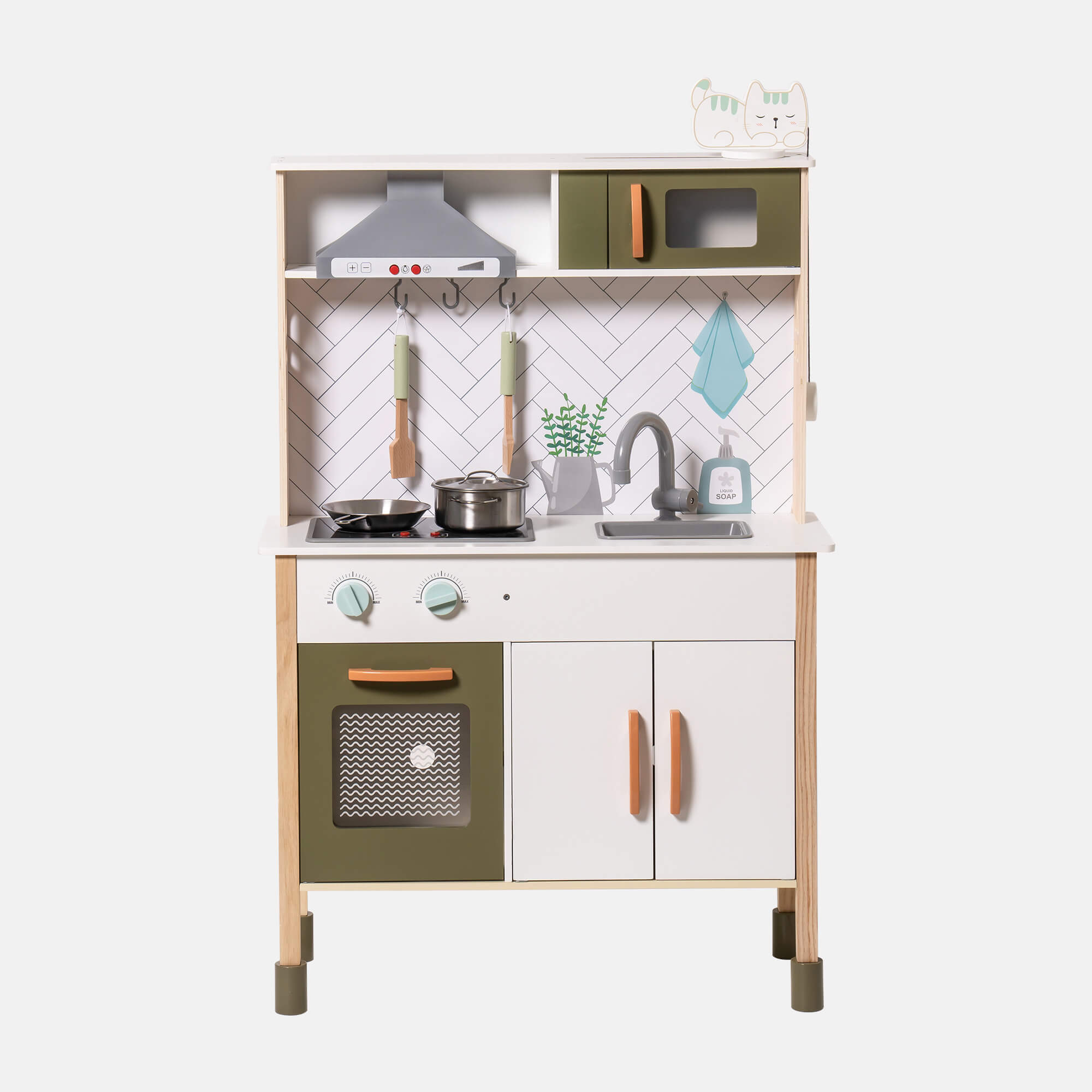 ROBUD Wooden Kids Play Kitchen Set - Cat