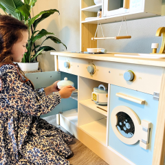 ROBUD Wooden Kids Play Kitchen Set | Wood Toddler Kitchen Play Set with ...