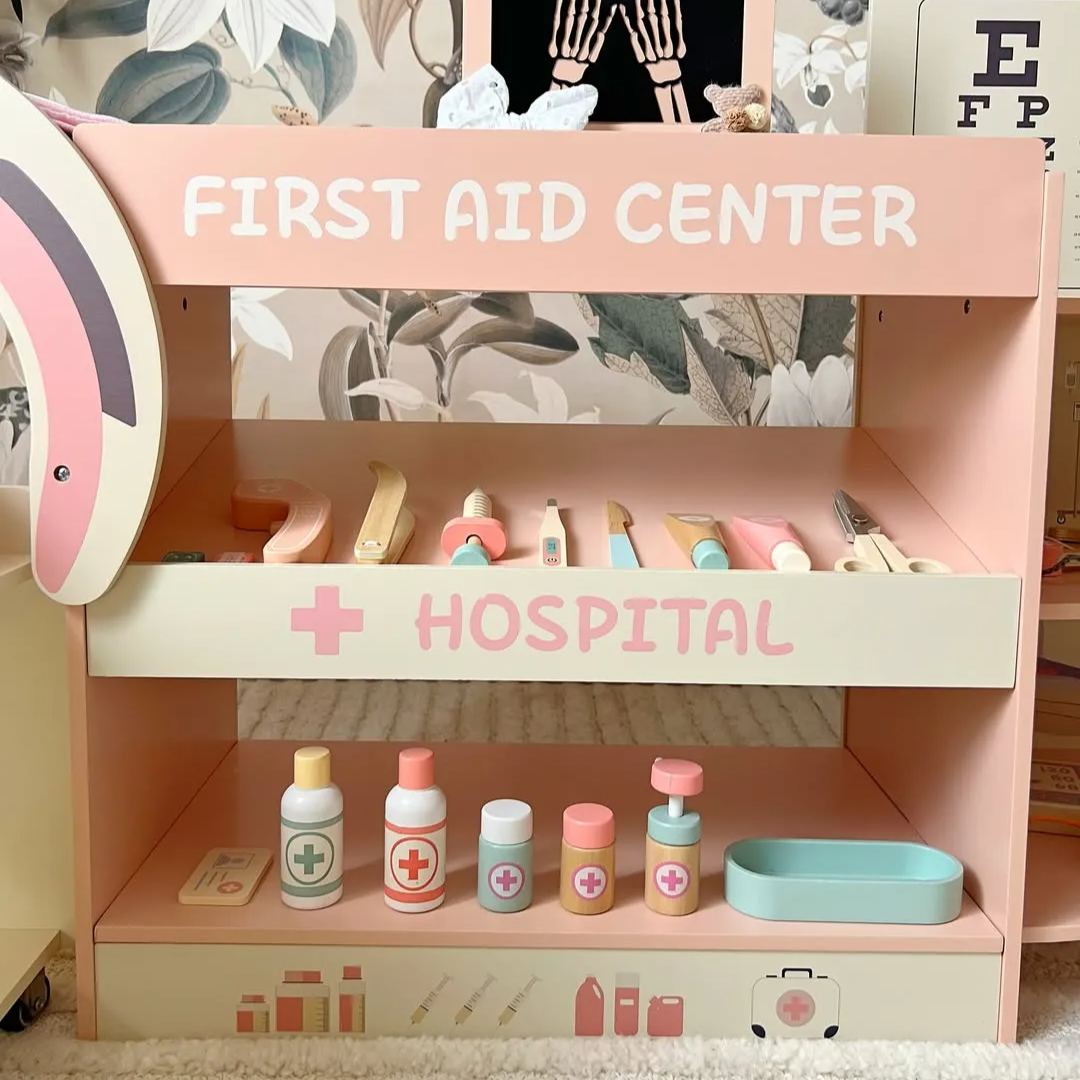 ROBUD Wooden Doctor's Activity Center Toy Set