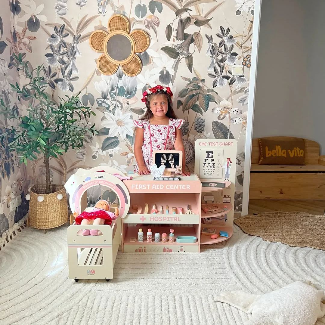 ROBUD Wooden Doctor's Activity Center Toy Set