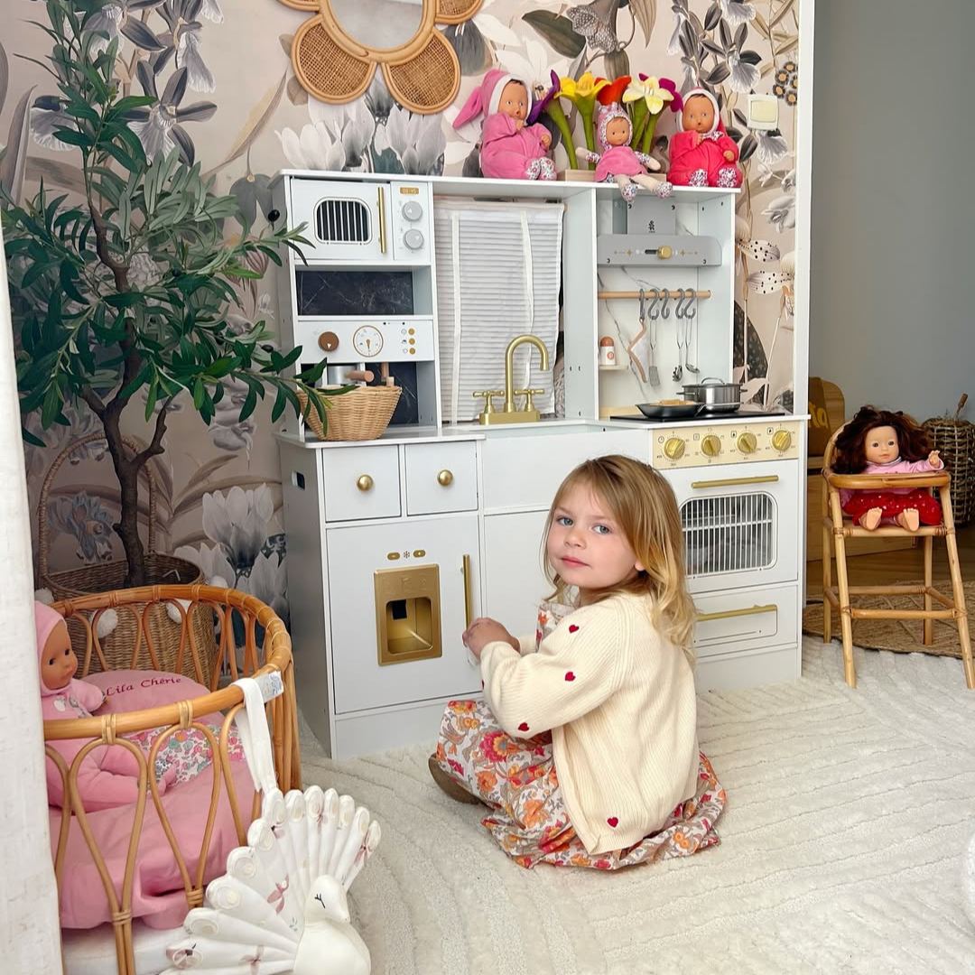 ROBUD Modern Play Kitchen for Kids - White