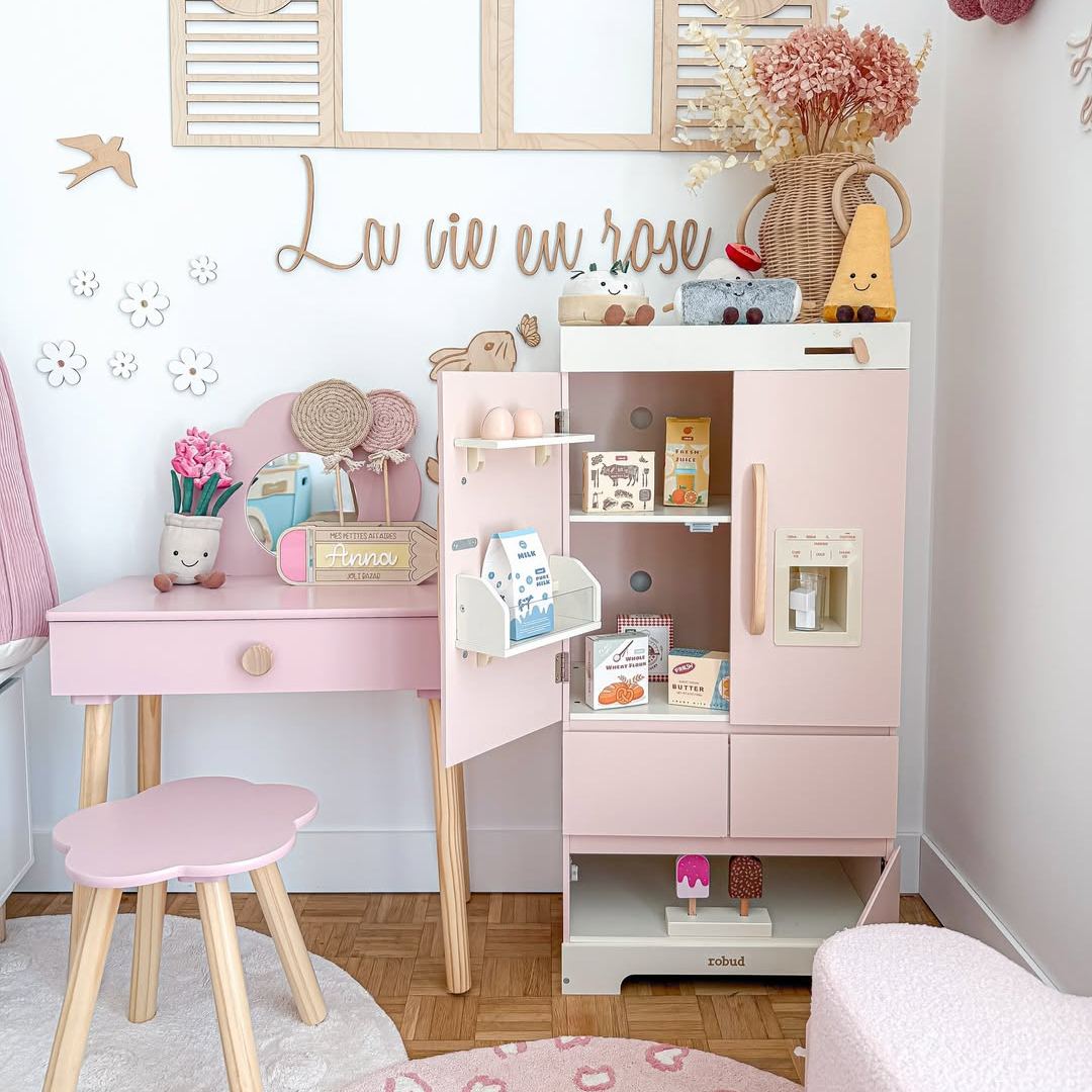 ROBUD Wooden Pink Refrigerator