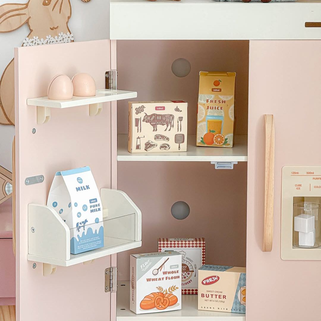 ROBUD Wooden Pink Refrigerator