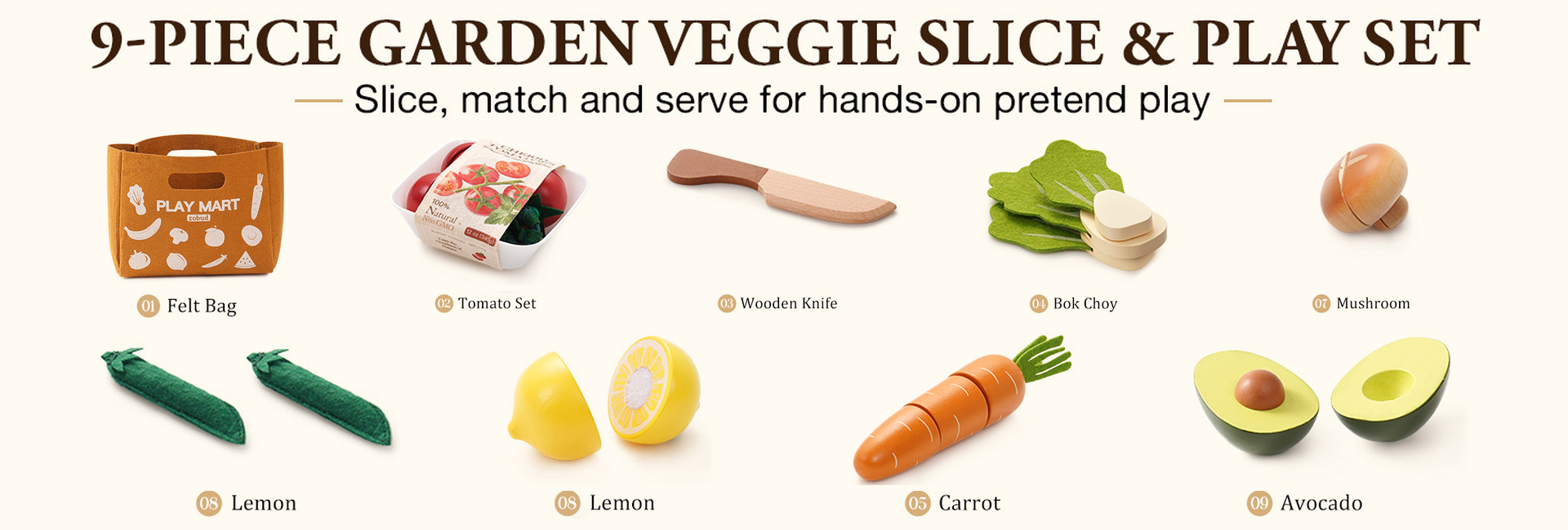 WCF74 nine-piece garden veggie set overview desktop