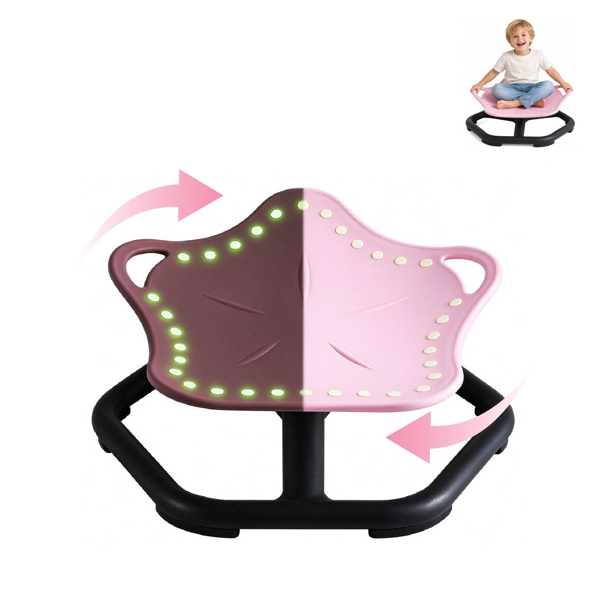 WG432 pink spinning balance seat with glowing details