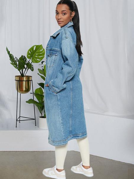 Denim Long Sleeve Button Down Jacket