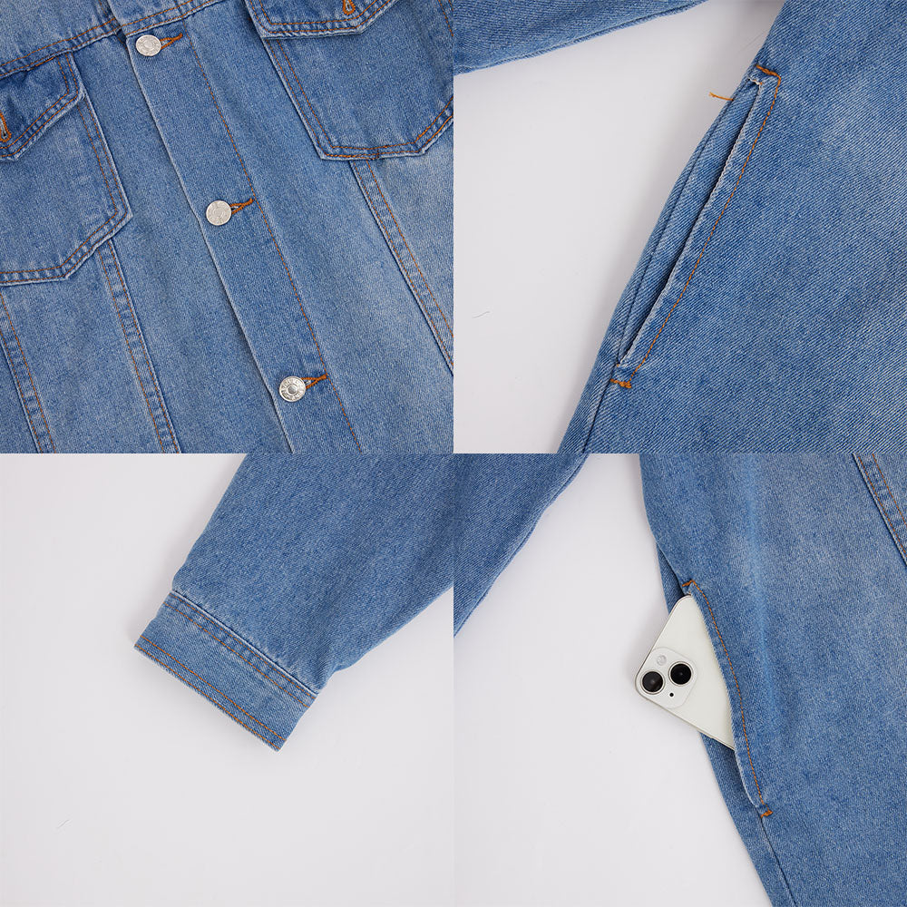 Denim Long Sleeve Button Down Jacket