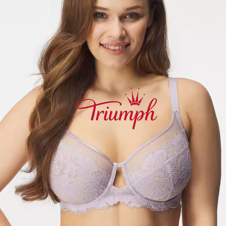 👙Triumph - 3 τεμάχια - Μαλακό βελούδινο δαντελένιο σουτιέν [75A-110F]