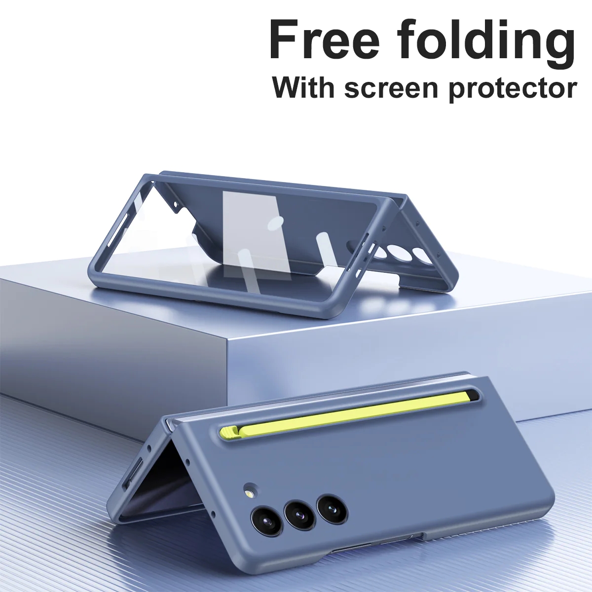 Husă de protecție împotriva căderii pentru telefon, cu carcasă pentru stilou și film pentru Samsung Galaxy Z Fold5 Fold4 Fold3