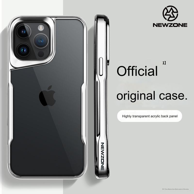 [Ofertă specială limitată] Carcasă pentru telefon din spate acrilic transparent cu armură din aur din titan galvanizat recent