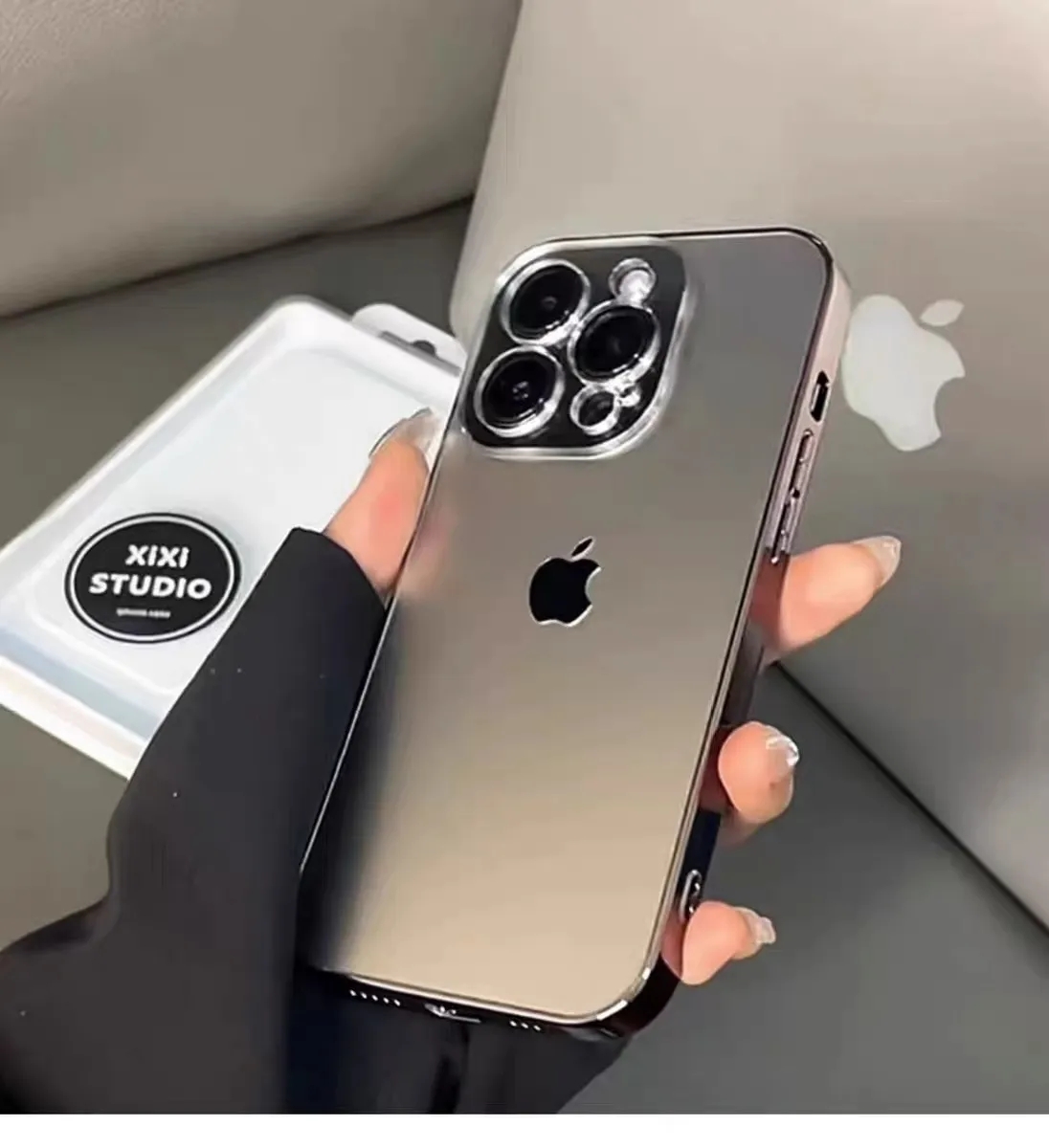 Προστατευτική θήκη iPhone από ηλεκτρολυμένη ματ ακρυλική γυάλινη επιφάνεια