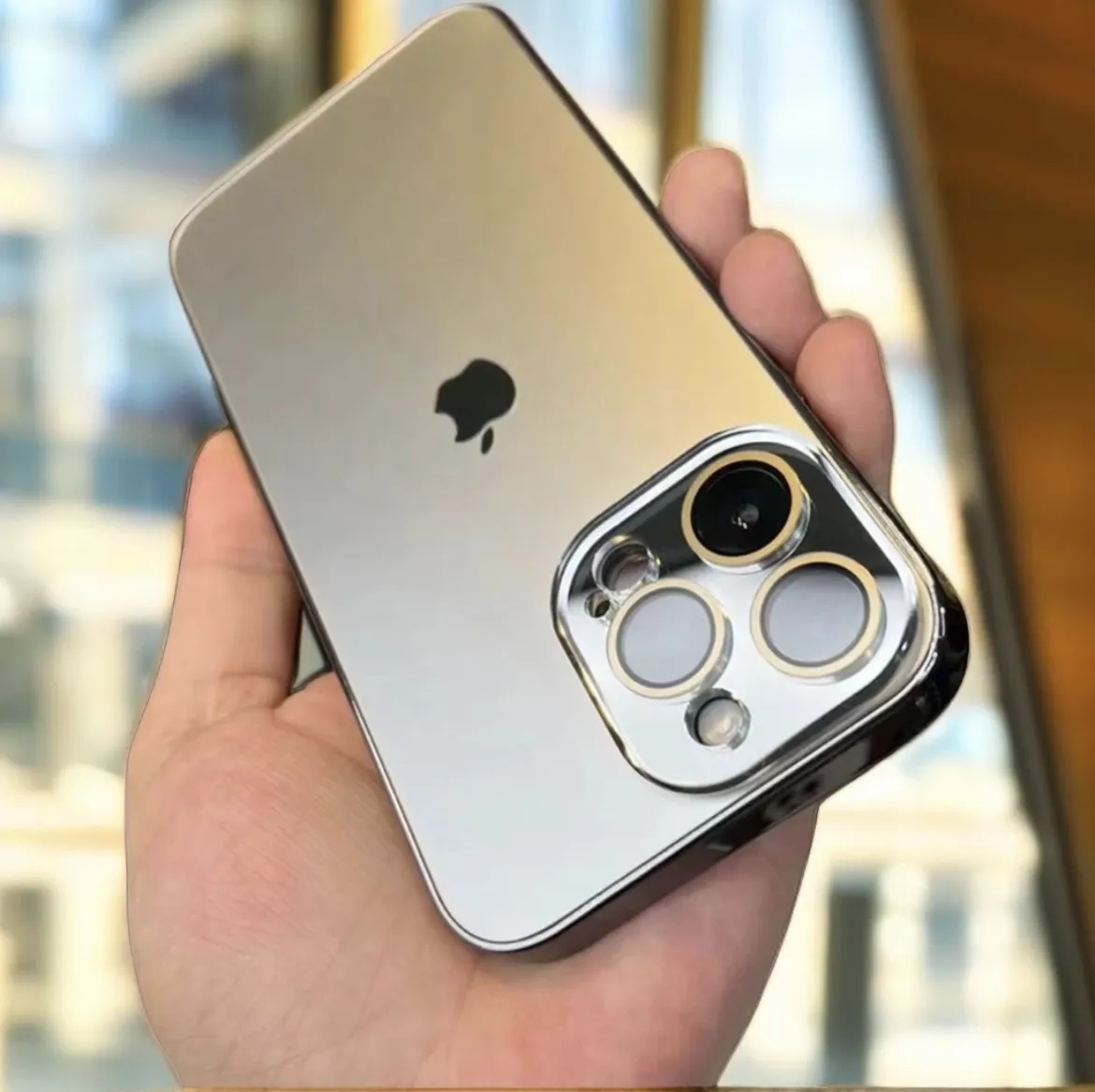 Προστατευτική θήκη iPhone από ηλεκτρολυμένη ματ ακρυλική γυάλινη επιφάνεια