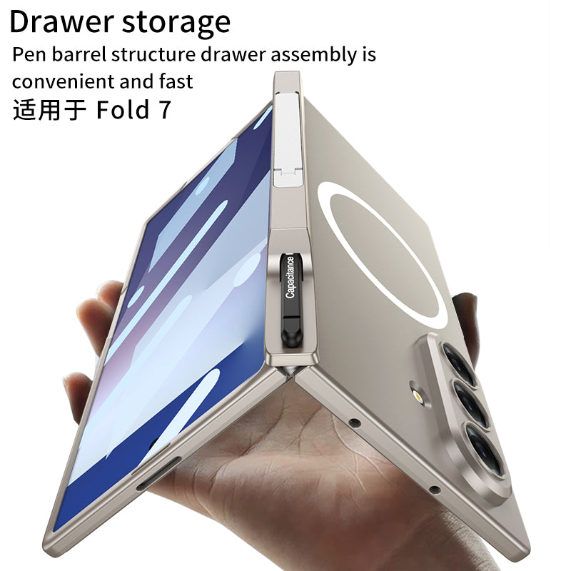 Magnetyczny zawias, ukryty uchwyt, etui z miejscem na długopis do Galaxy Z Fold 7/6/5