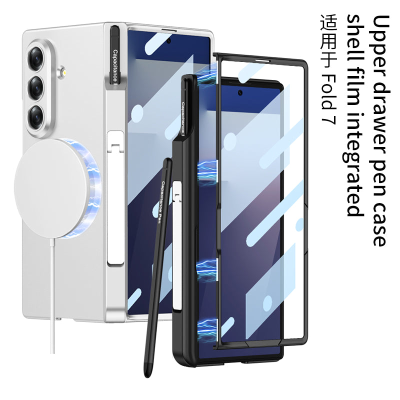 Magnetyczny zawias, ukryty uchwyt, etui z miejscem na długopis do Galaxy Z Fold 7/6/5