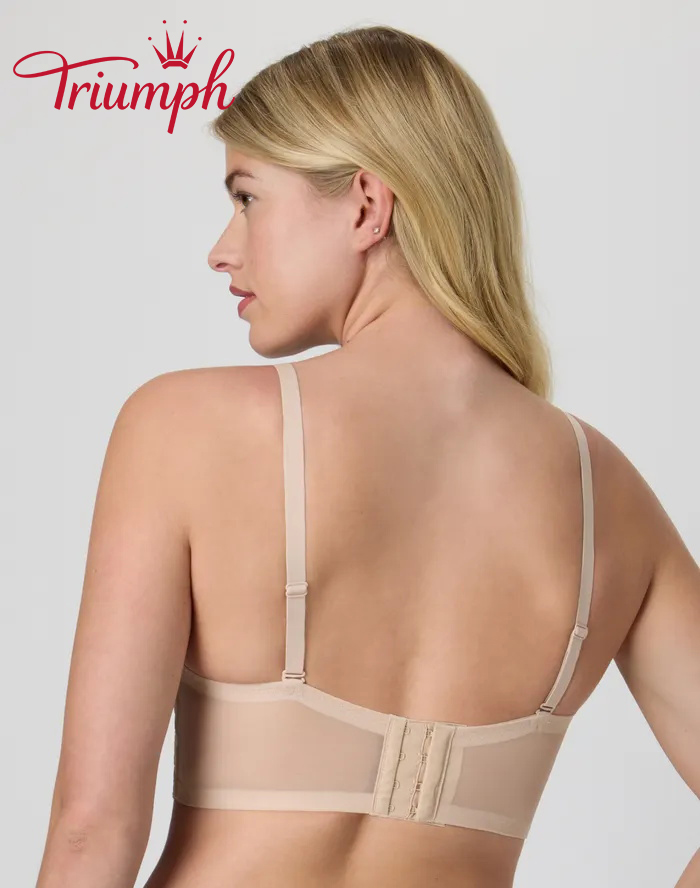 👙TRIUMPH – [4 szt.]🔥Bezfiszbinowy biustonosz typu longline z koronki
