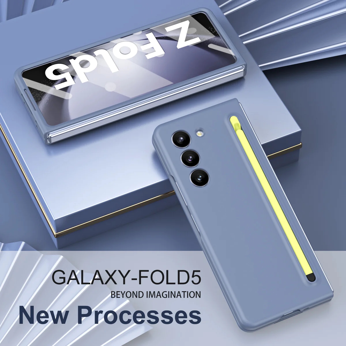 Husă de protecție împotriva căderii pentru telefon, cu carcasă pentru stilou și film pentru Samsung Galaxy Z Fold5 Fold4 Fold3
