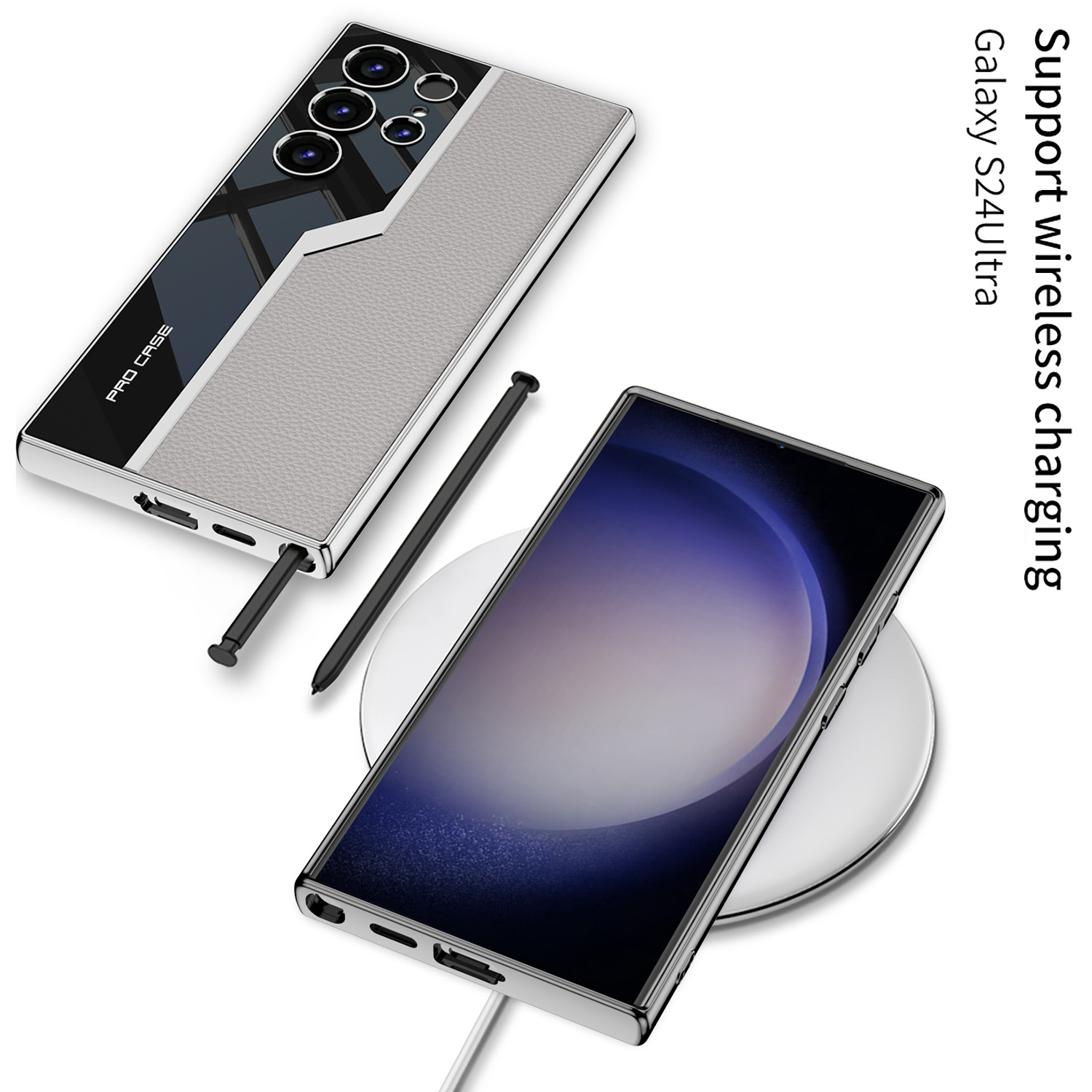 Husă uimitoare de top din piele galvanizată pentru afaceri pentru Samsung Galaxy