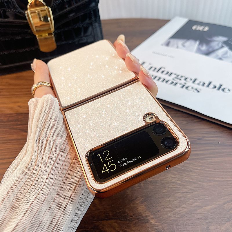 Husa de telefon galvanizata cu strasuri sclipici pentru Samsung Galaxy Flip5 Flip4 Flip3