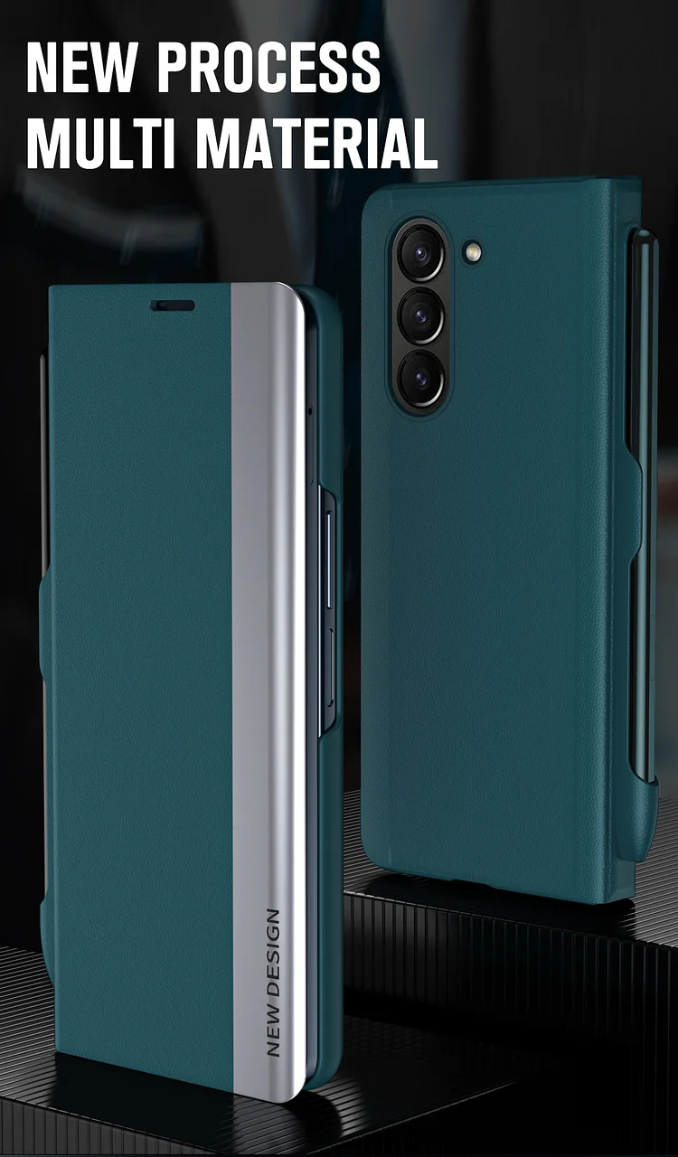 A tolltartóval ellátott Flip Stand tokot kifejezetten a Samsung Galaxy Z Foldhoz tervezték, így minden összehajtás elegáns és egyedi megjelenést kölcsönöz.