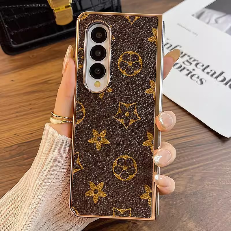 Husa telefon de lux din piele naturala pentru Samsung Galaxy Z Fold5 Fold4 Fold3