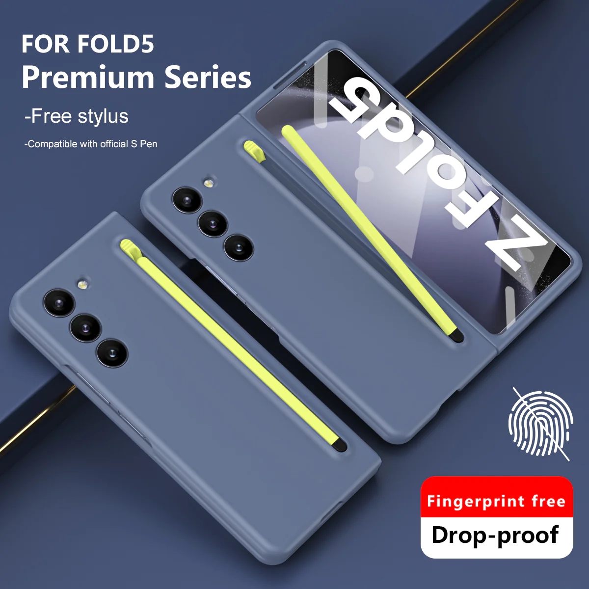 Husă de protecție împotriva căderii pentru telefon, cu carcasă pentru stilou și film pentru Samsung Galaxy Z Fold5 Fold4 Fold3